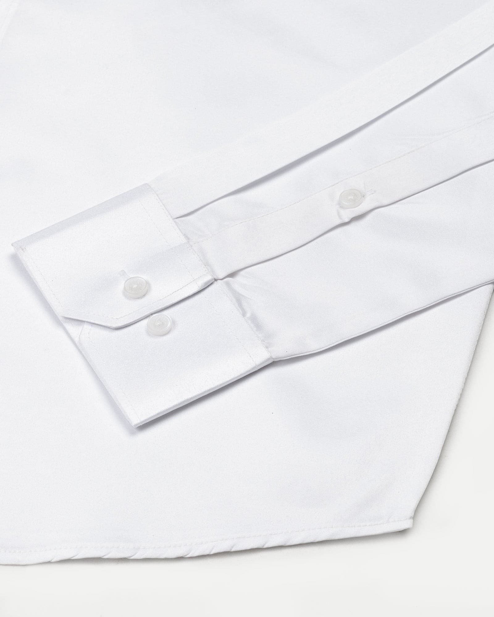 Wilson White Plain Satin Shirt