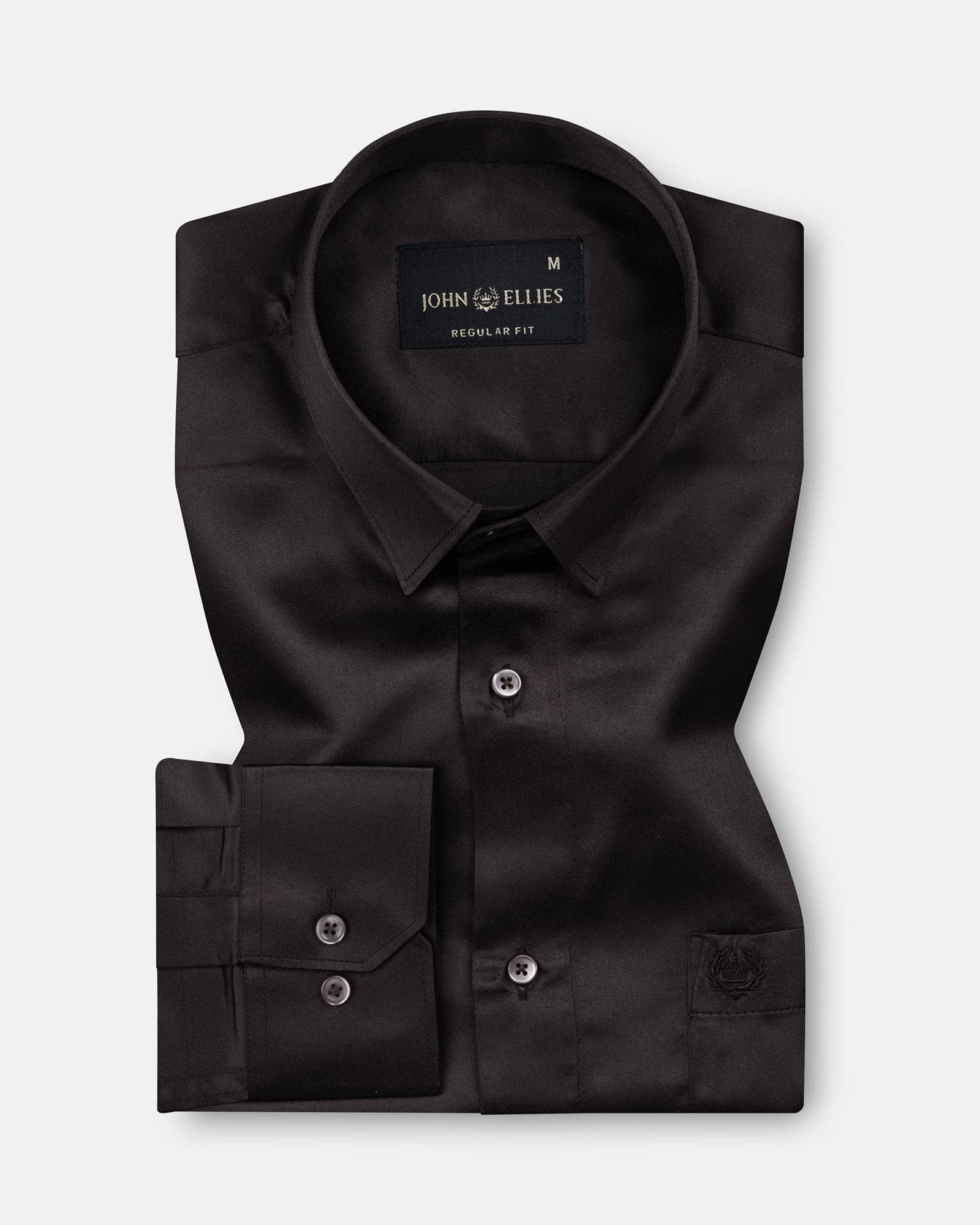 Wilson Coffee Plain Satin Shirt