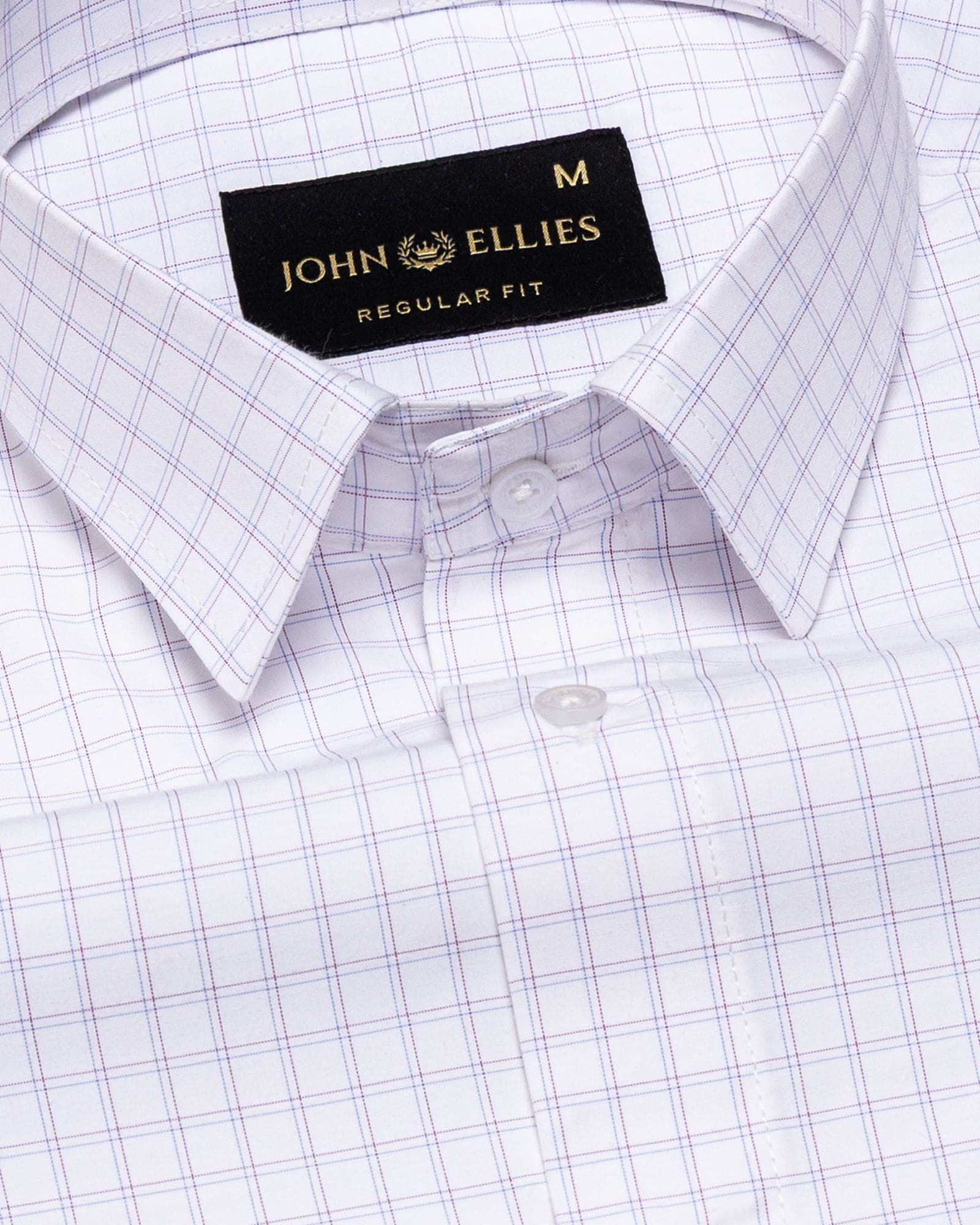 Helston Purple Check Cotton Shirt