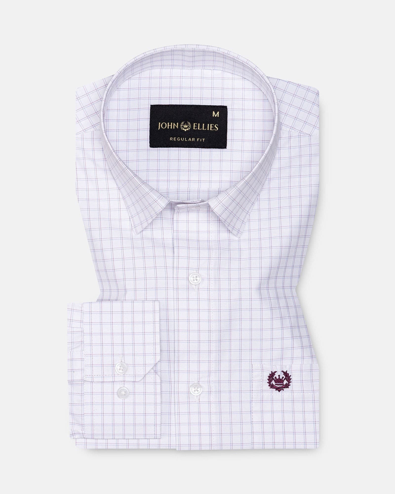Helston Purple Check Cotton Shirt