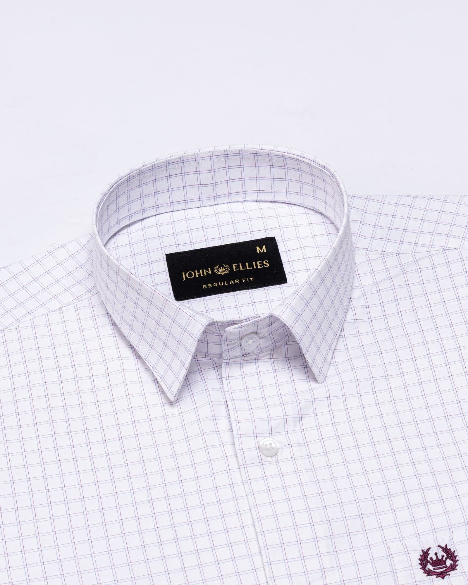 Helston Purple Check Cotton Shirt