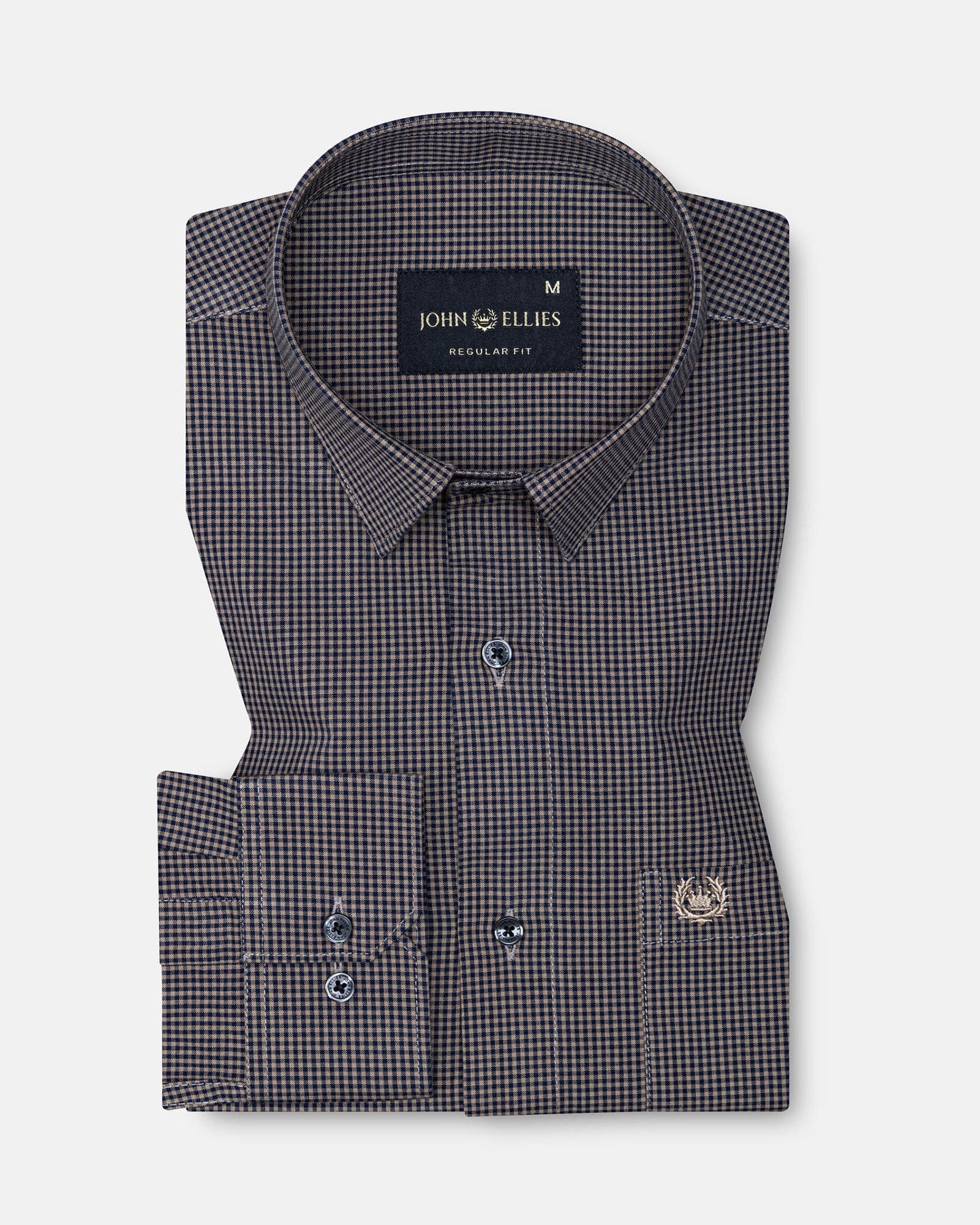Vindsor Khaki Check Oxford Cotton Shirt