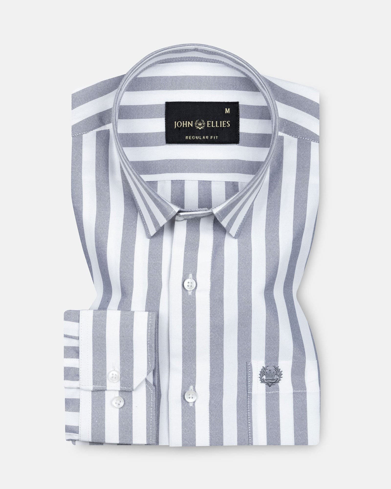 Layt Grey Stripes Oxford Cotton Shirt