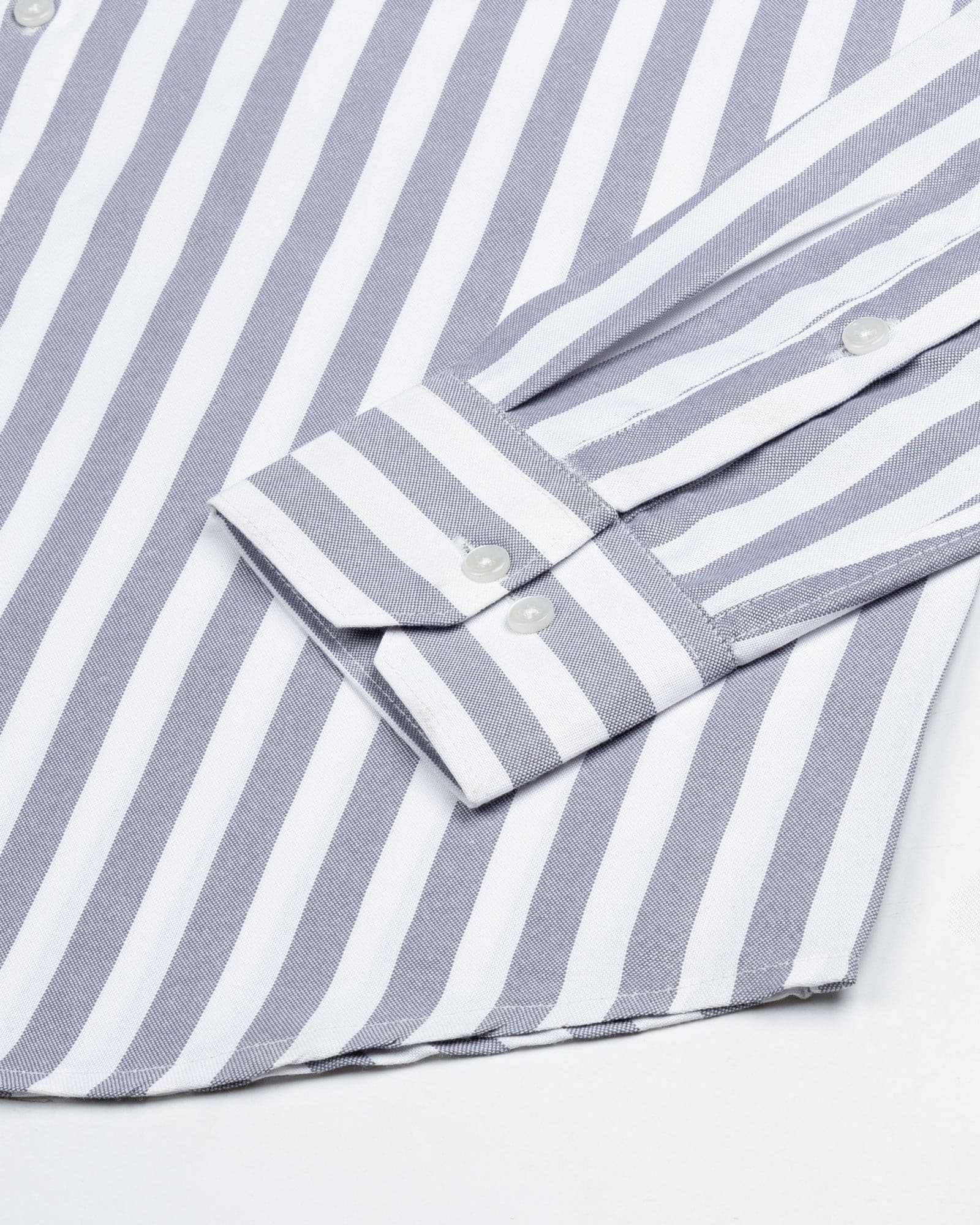 Layt Grey Stripes Oxford Cotton Shirt