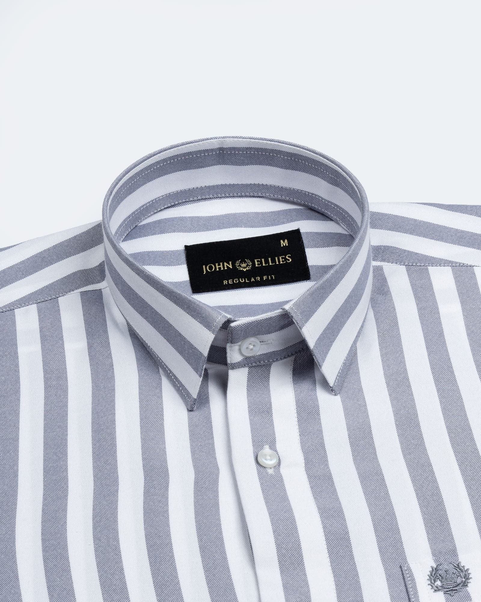 Layt Grey Stripes Oxford Cotton Shirt