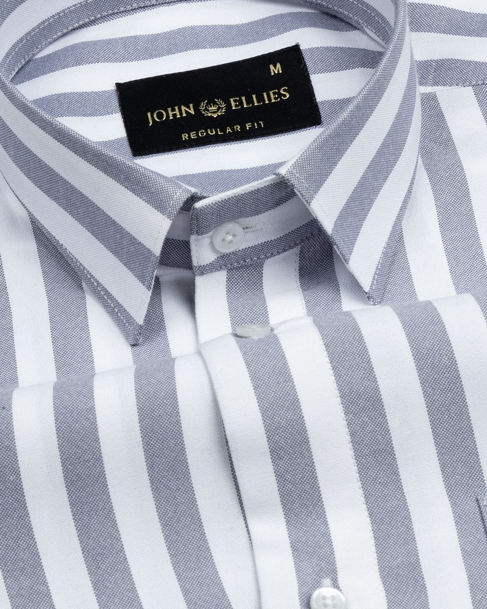 Layt Grey Stripes Oxford Cotton Shirt