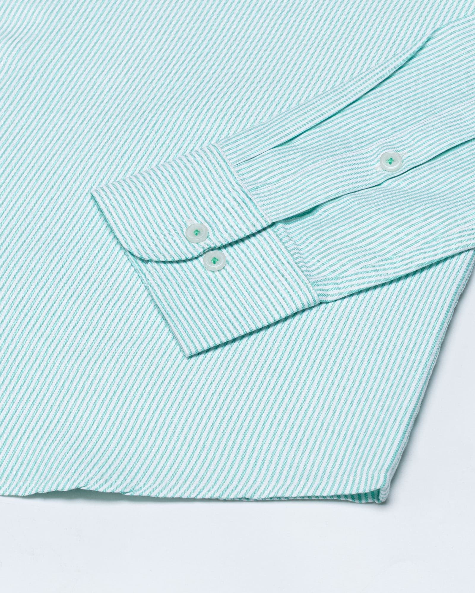 Zanrix Lime Stripe Button Down Oxford Cotton Shirt