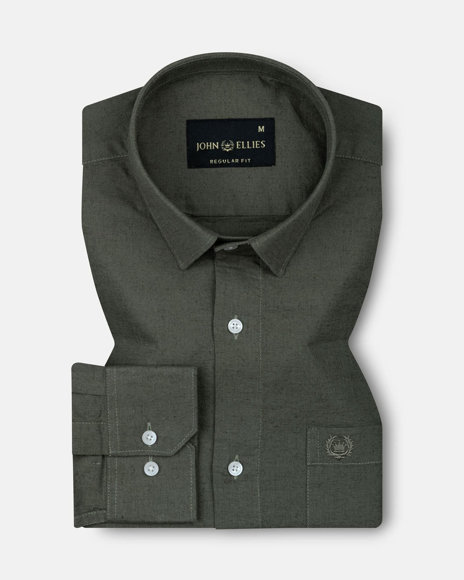 Pekzy Green Plain Luxurious Linen Shirt
