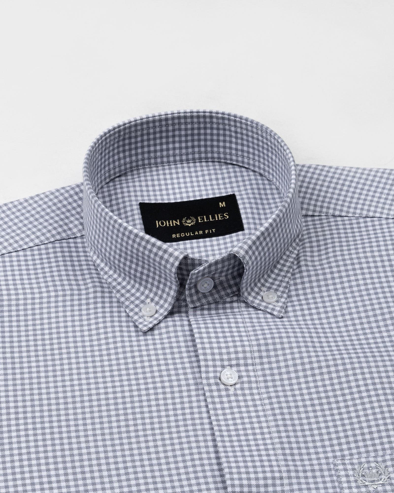 Cipher Grey Check Button Down Oxford Cotton Shirt