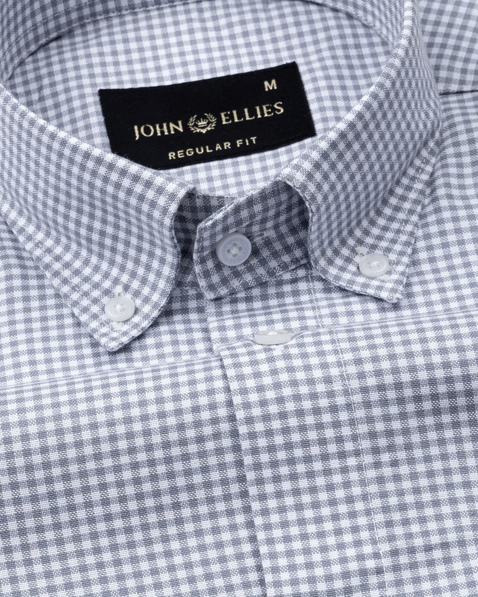 Cipher Grey Check Button Down Oxford Cotton Shirt