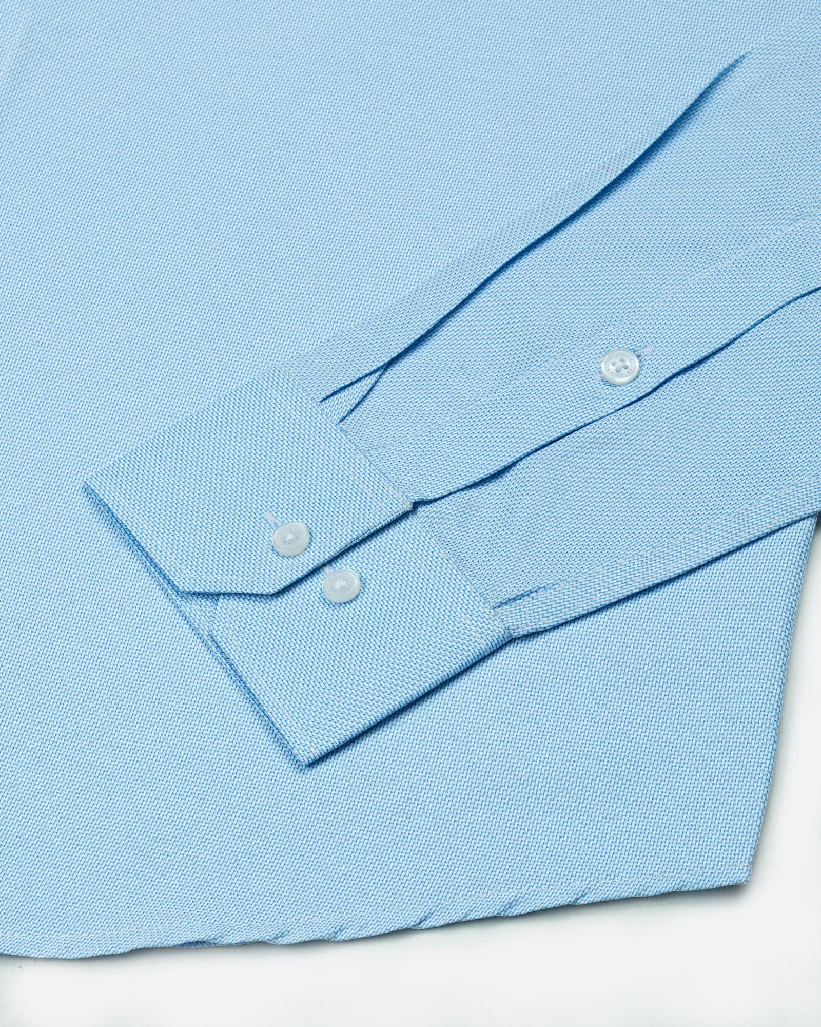 Marcell Sky Blue Textured Cutaway Cotton Shirt