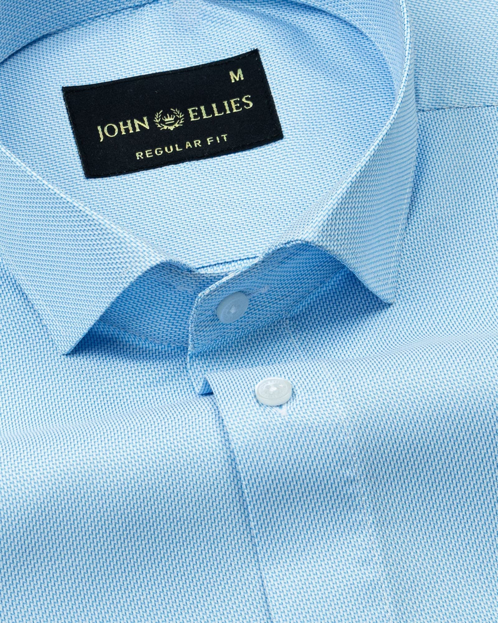 Marcell Sky Blue Textured Cutaway Cotton Shirt