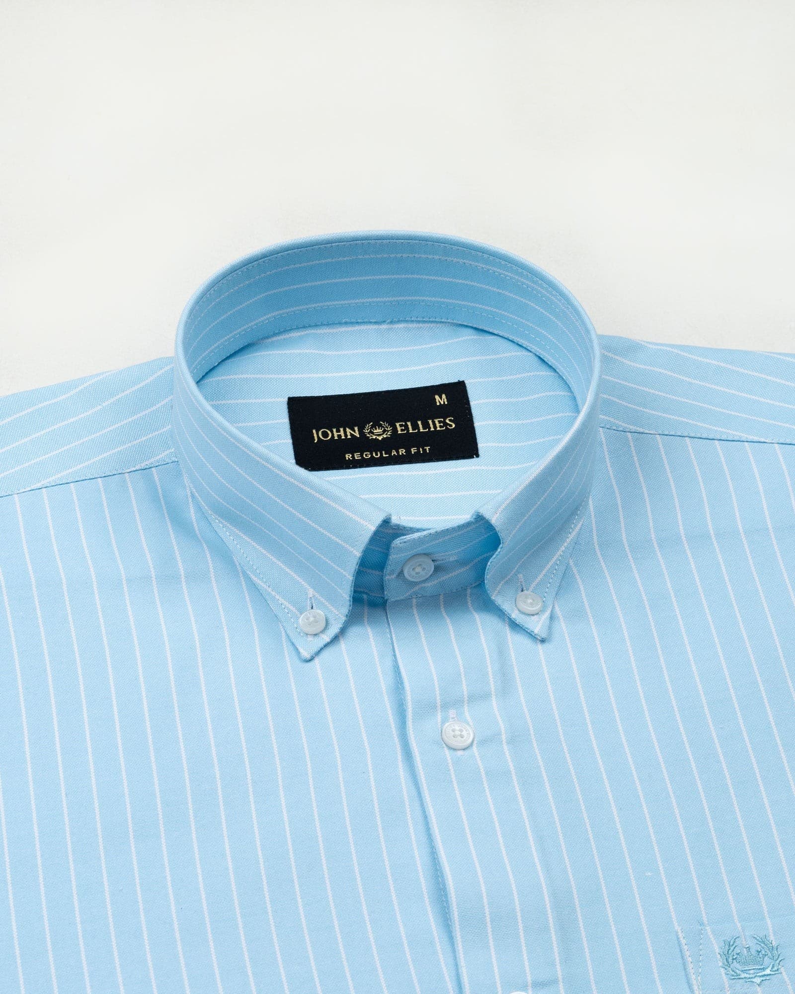 Seashel Cyan Stripe Button Down Oxford Cotton Shirt