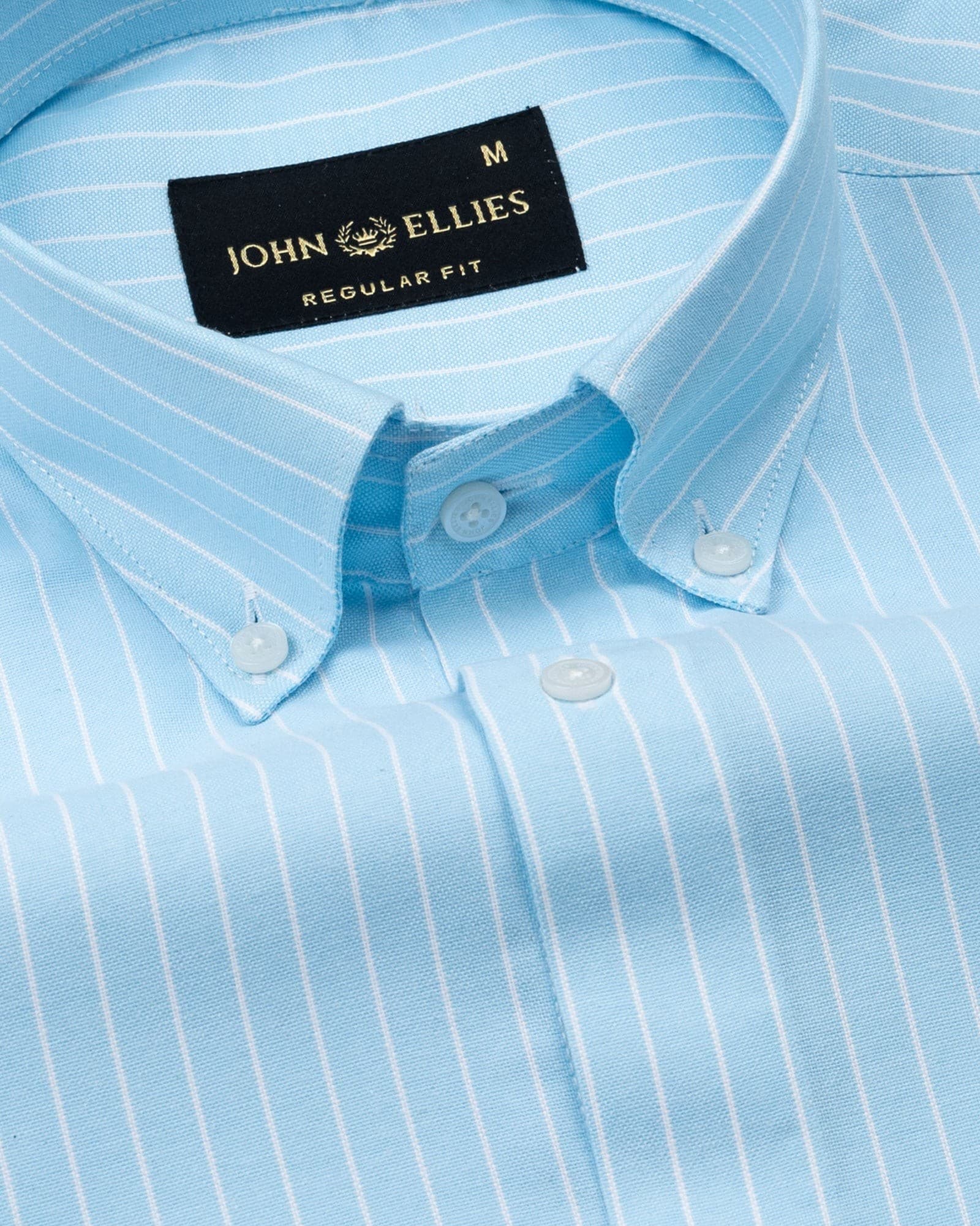 Seashel Cyan Stripe Button Down Oxford Cotton Shirt