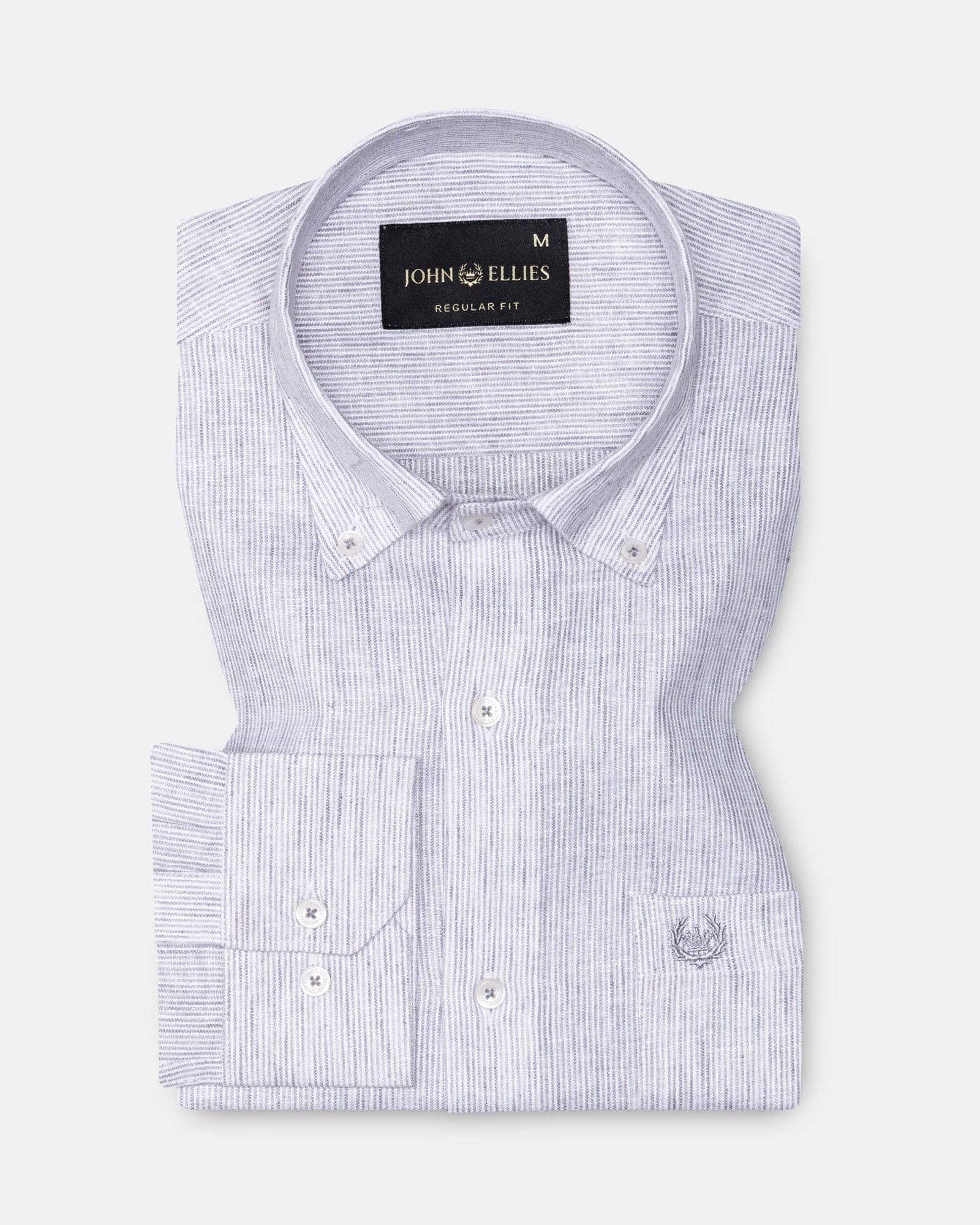 Macbeth Purple Stripe Button Down Linen Shirt