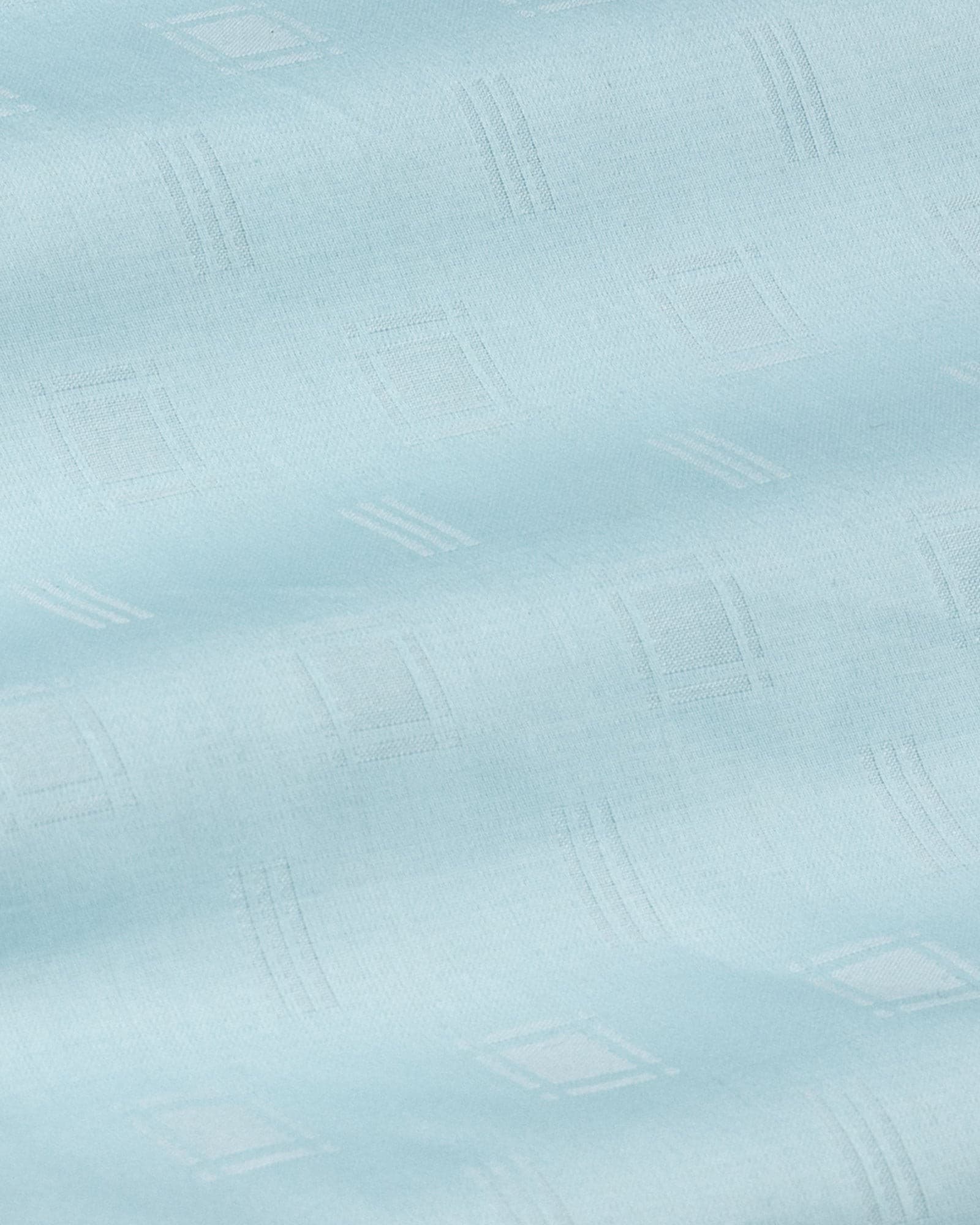 Agnes Cyan Textured Cotton Shirt