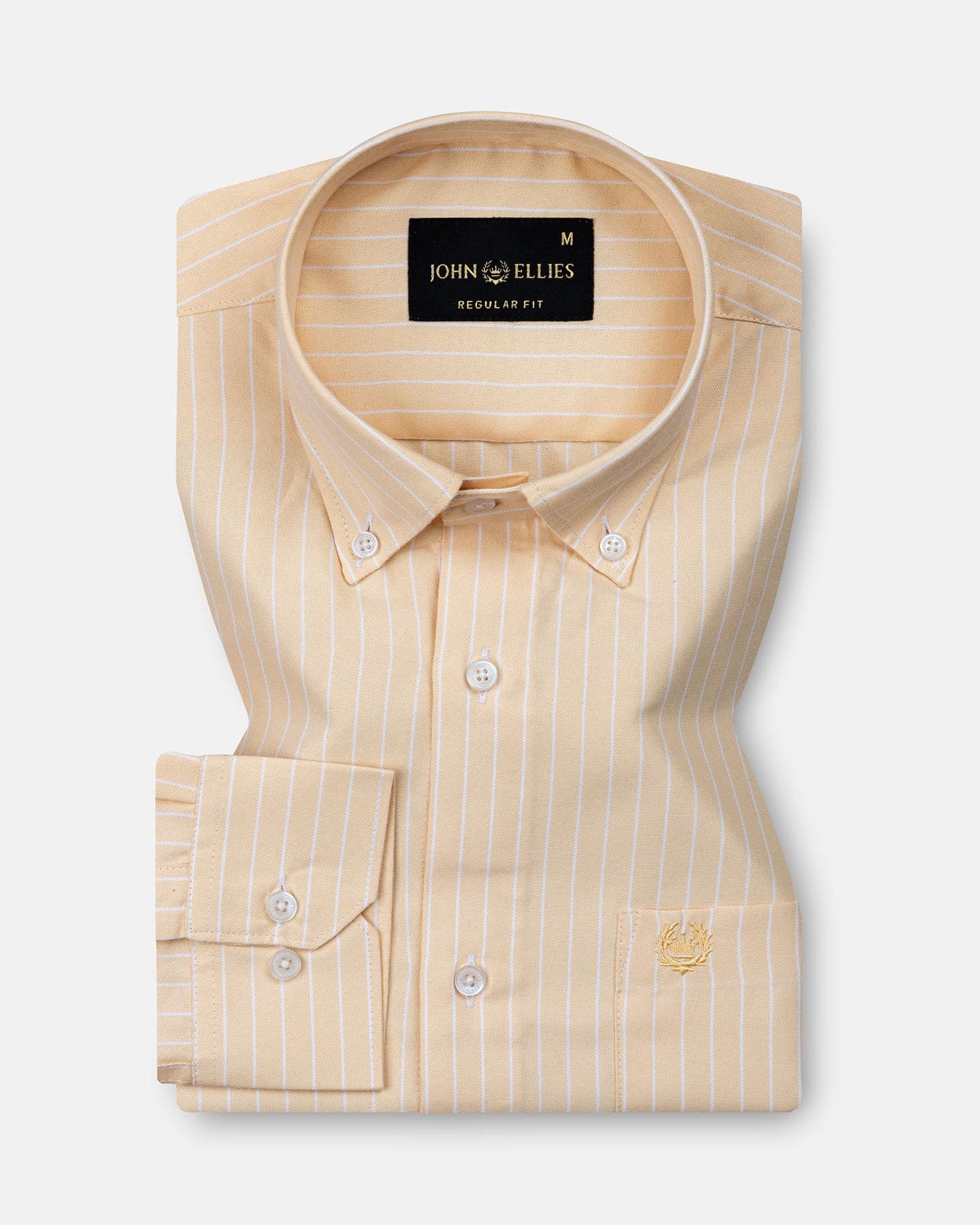 Seashel Peach Stripe Button Down Oxford Cotton Shirt