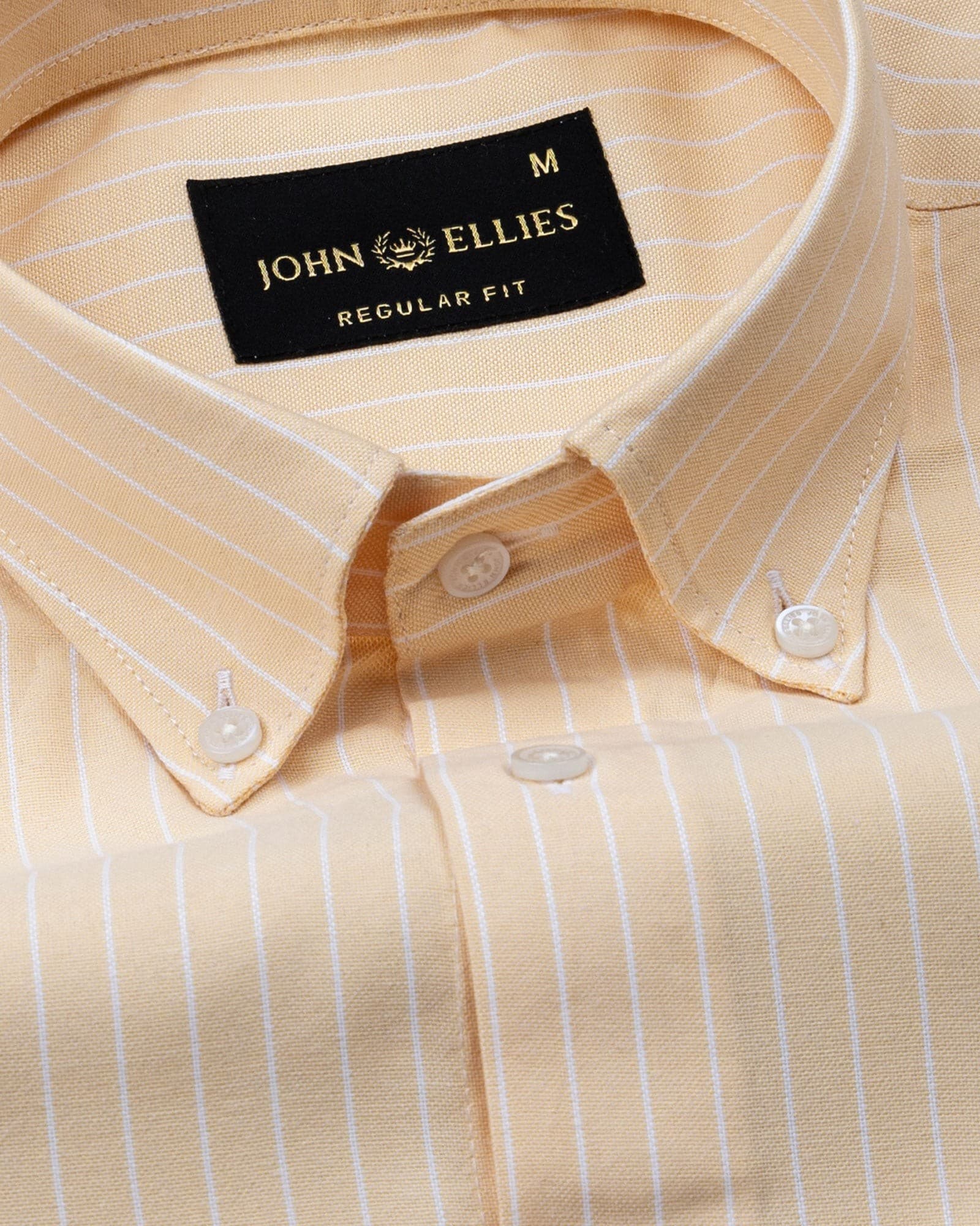 Seashel Peach Stripe Button Down Oxford Cotton Shirt
