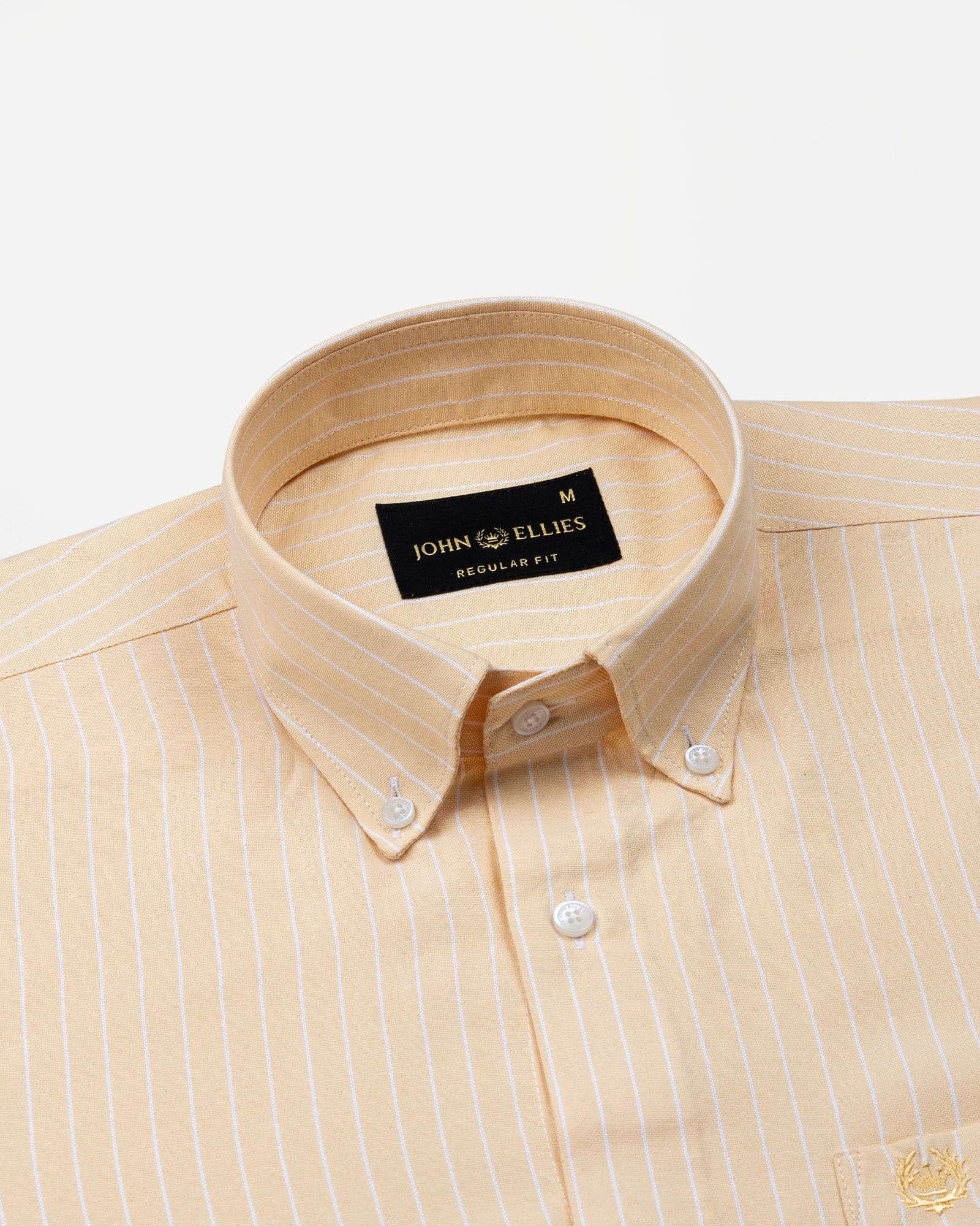Seashel Peach Stripe Button Down Oxford Cotton Shirt