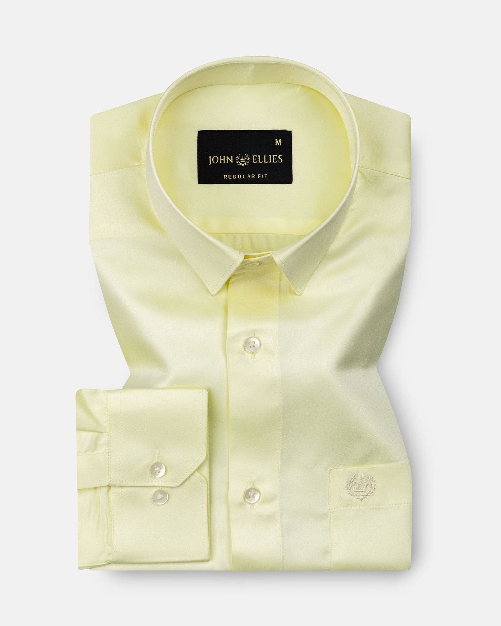 Wilson Light Yellow Plain Satin Shirt