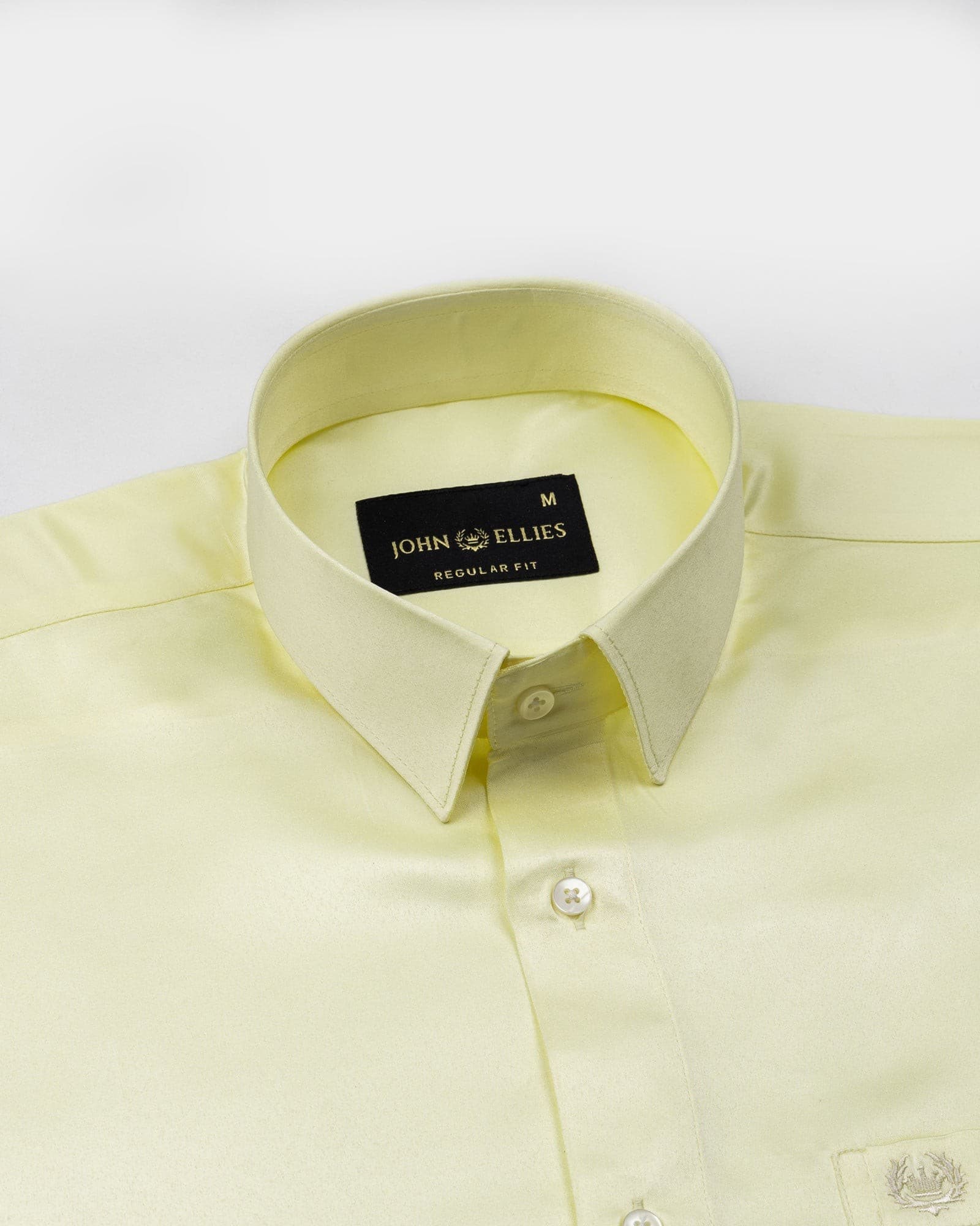 Wilson Light Yellow Plain Satin Shirt