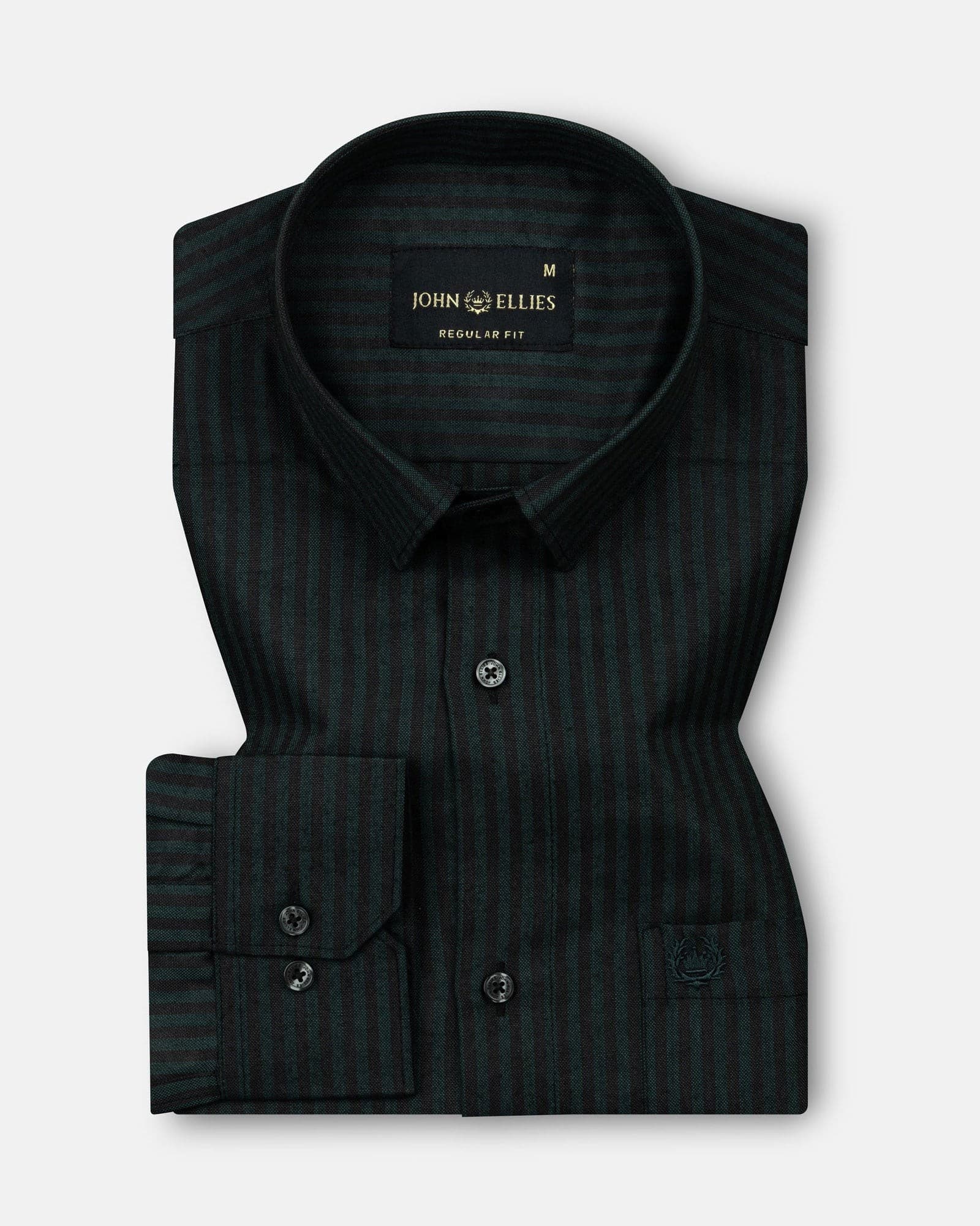 Destiny Green Stripes Oxford Cotton Shirt