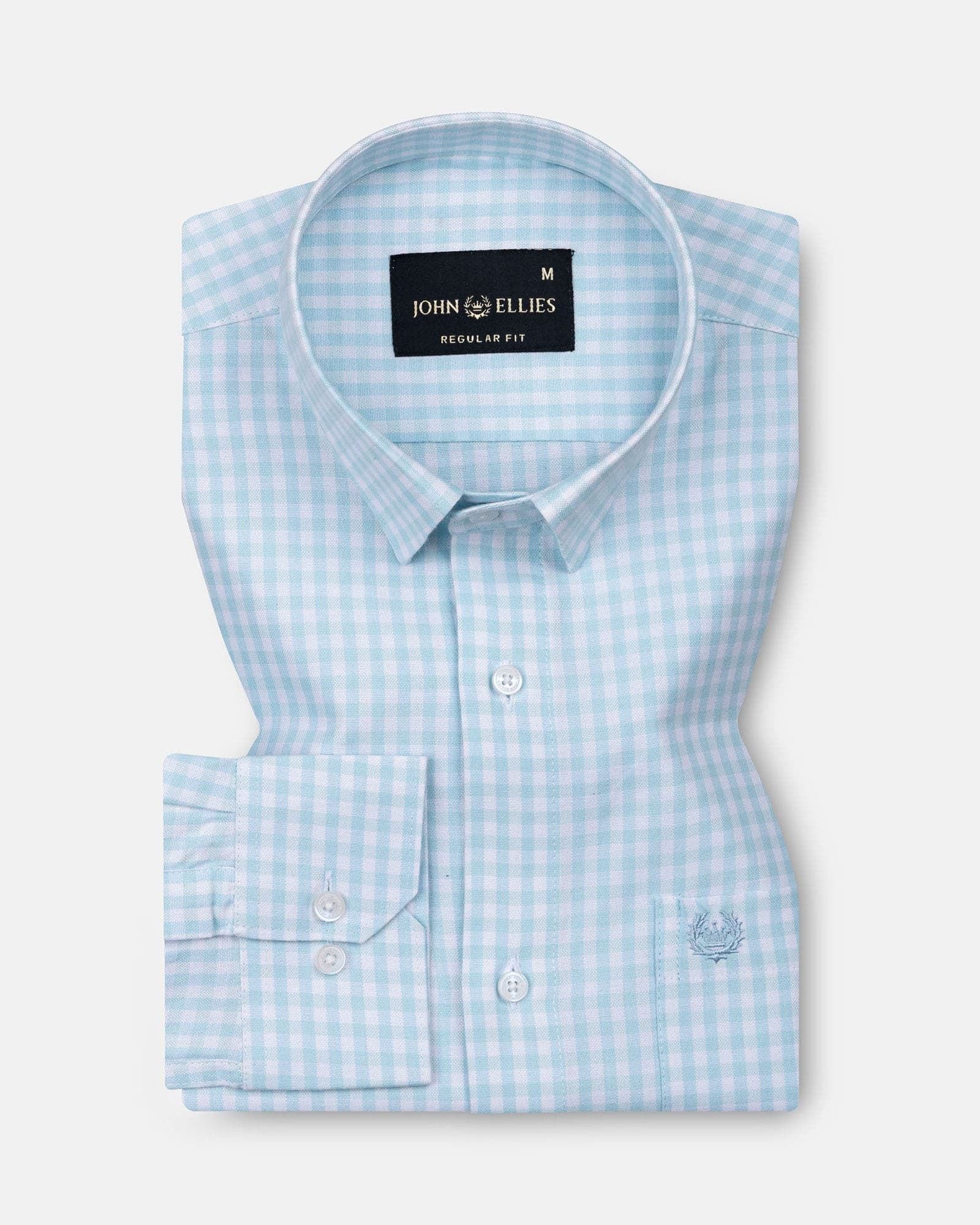 Prascot Sky Blue Check Oxford Cotton Shirt