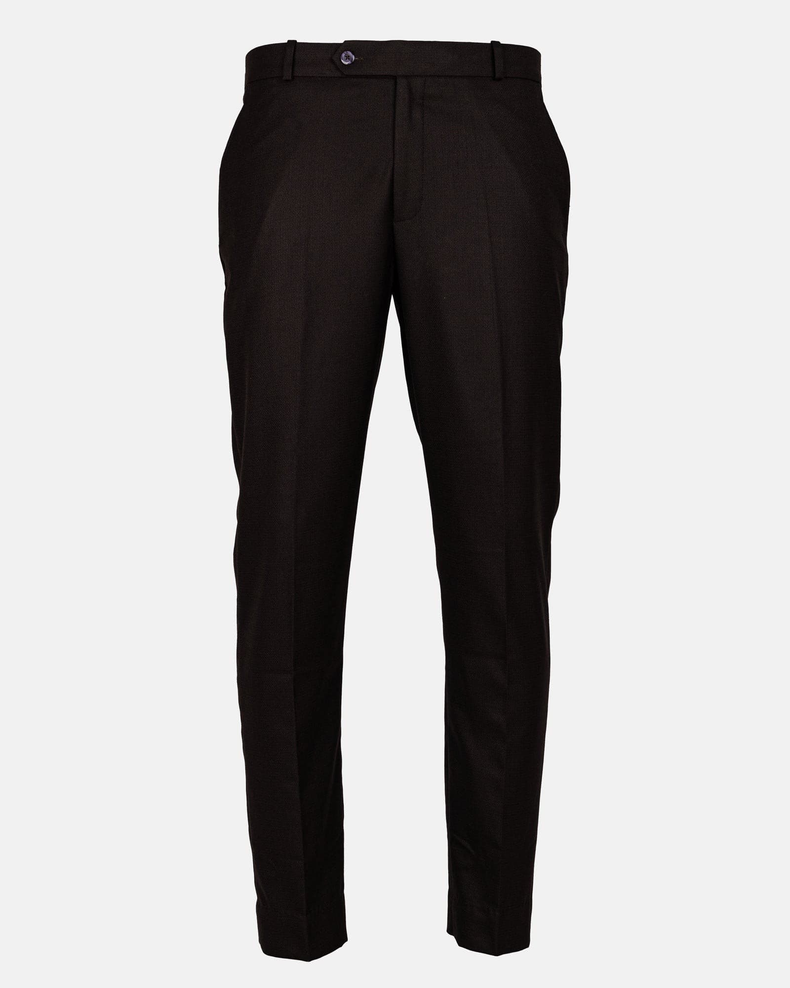 Mance Brown Textured Formal Cotton Pant
