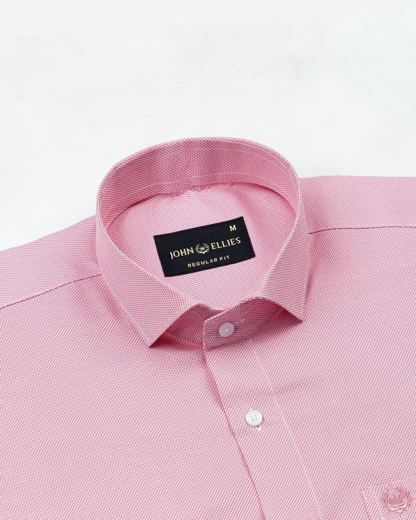 Marcell Red Textured Cutaway Cotton Shirt