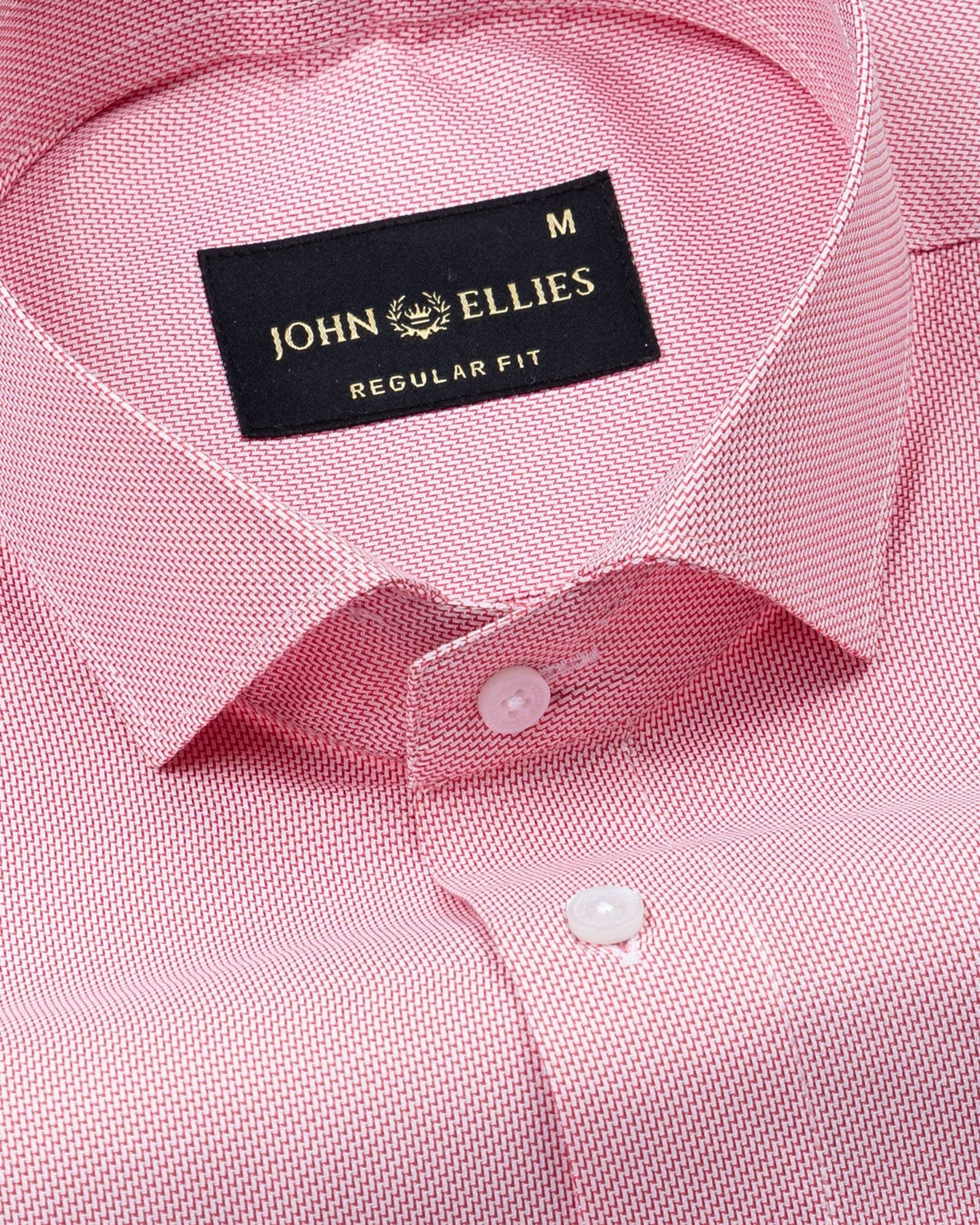 Marcell Red Textured Cutaway Cotton Shirt