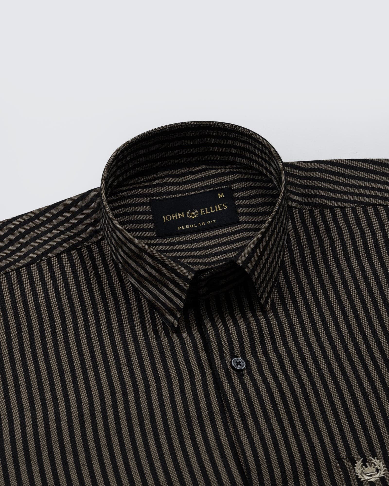 Destiny Beige Stripes Oxford Cotton Shirt