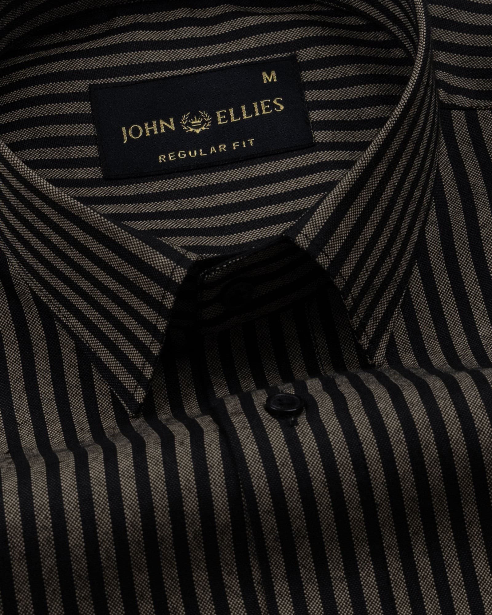 Destiny Beige Stripes Oxford Cotton Shirt