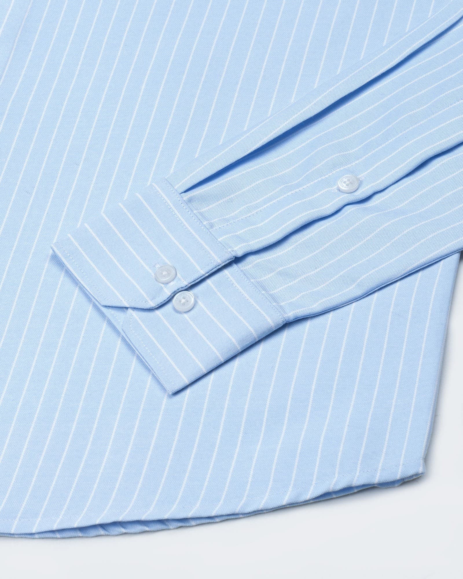 Seashel Sky Blue Stripe Button Down Oxford Cotton Shirt