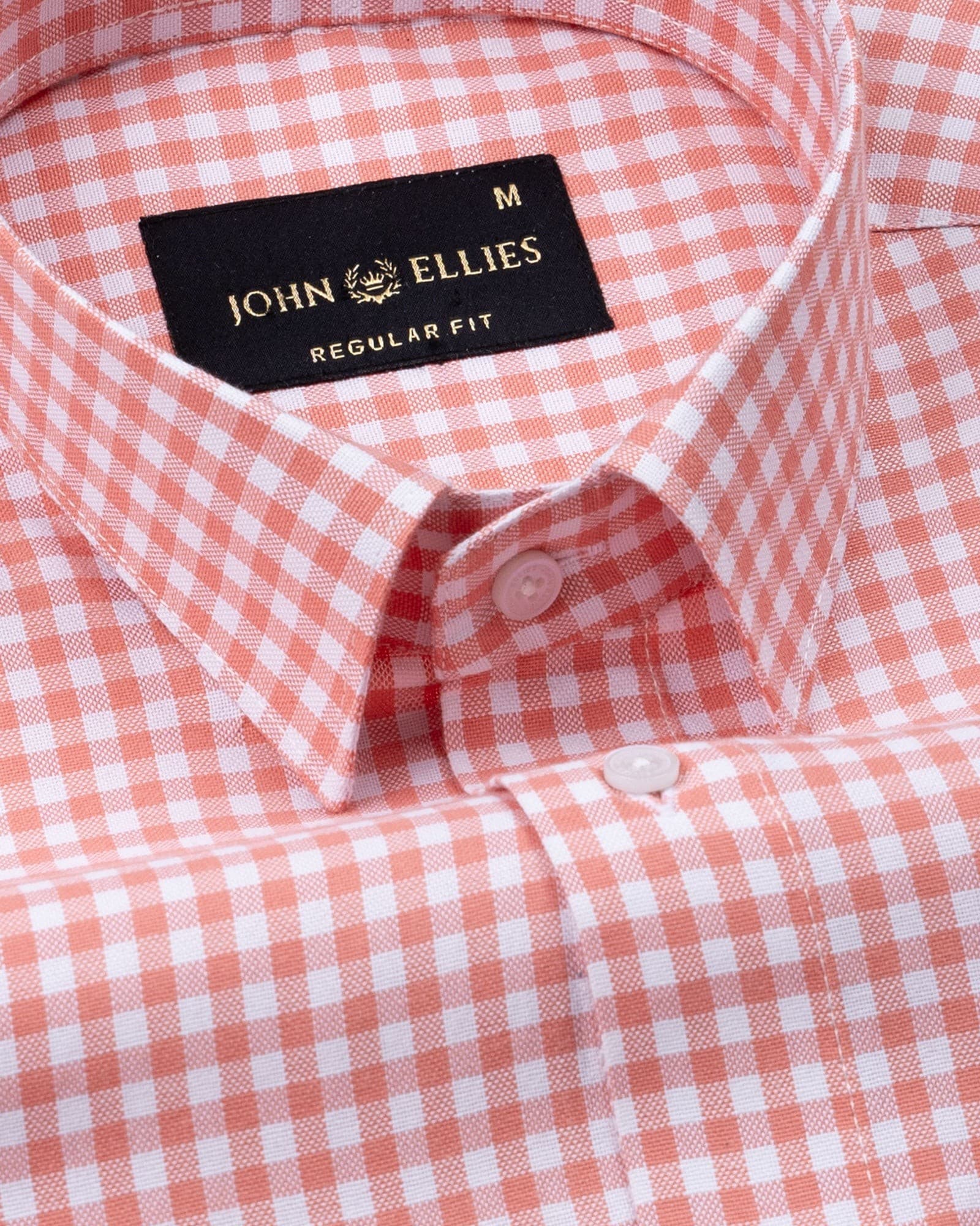 Prascot Orange Check Oxford Cotton Shirt