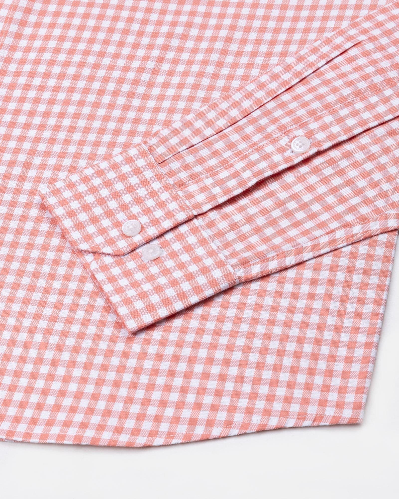Prascot Orange Check Oxford Cotton Shirt