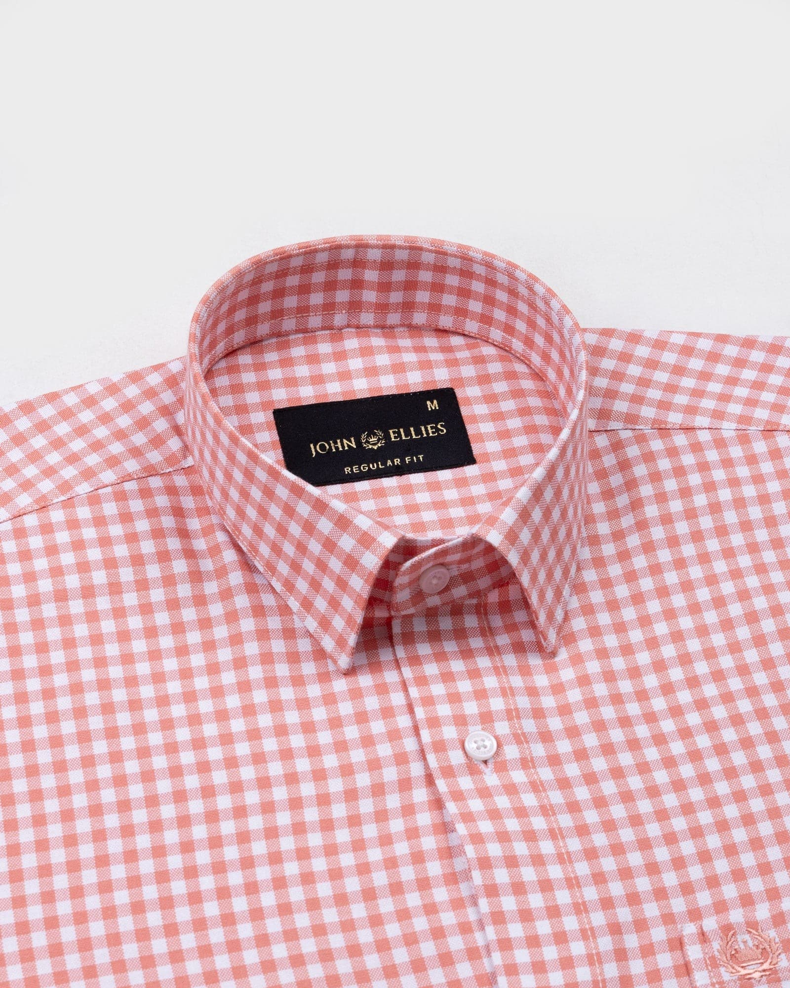 Prascot Orange Check Oxford Cotton Shirt