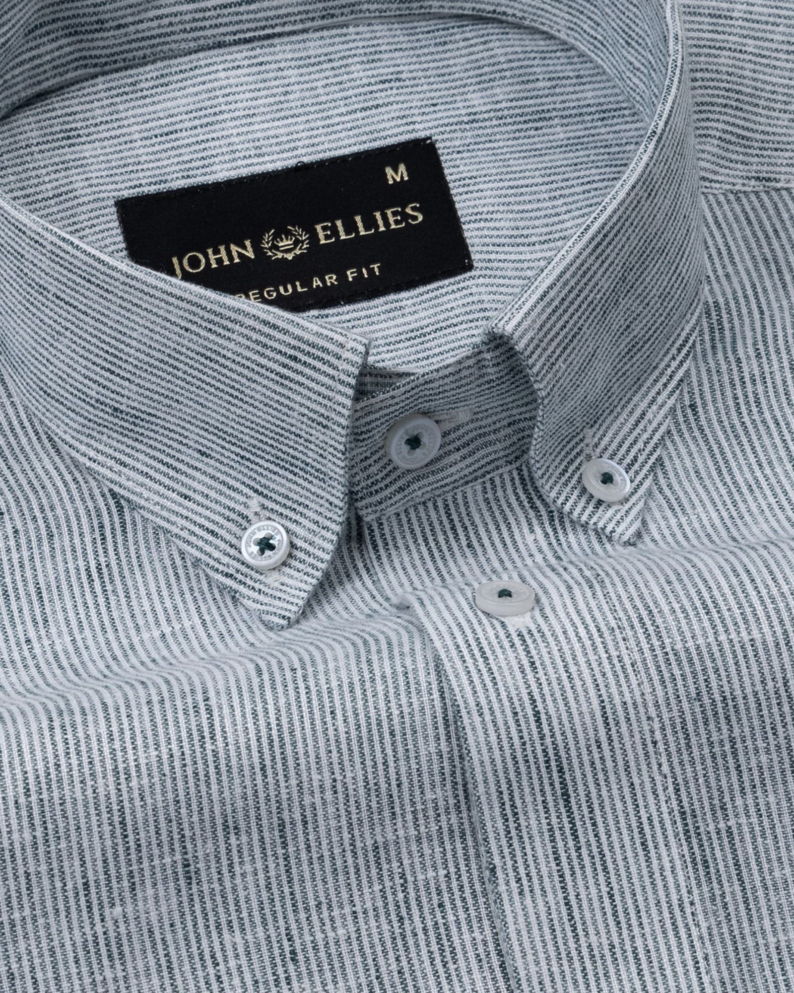 Parcore Green Stripe Button Down Linen Cotton Shirt