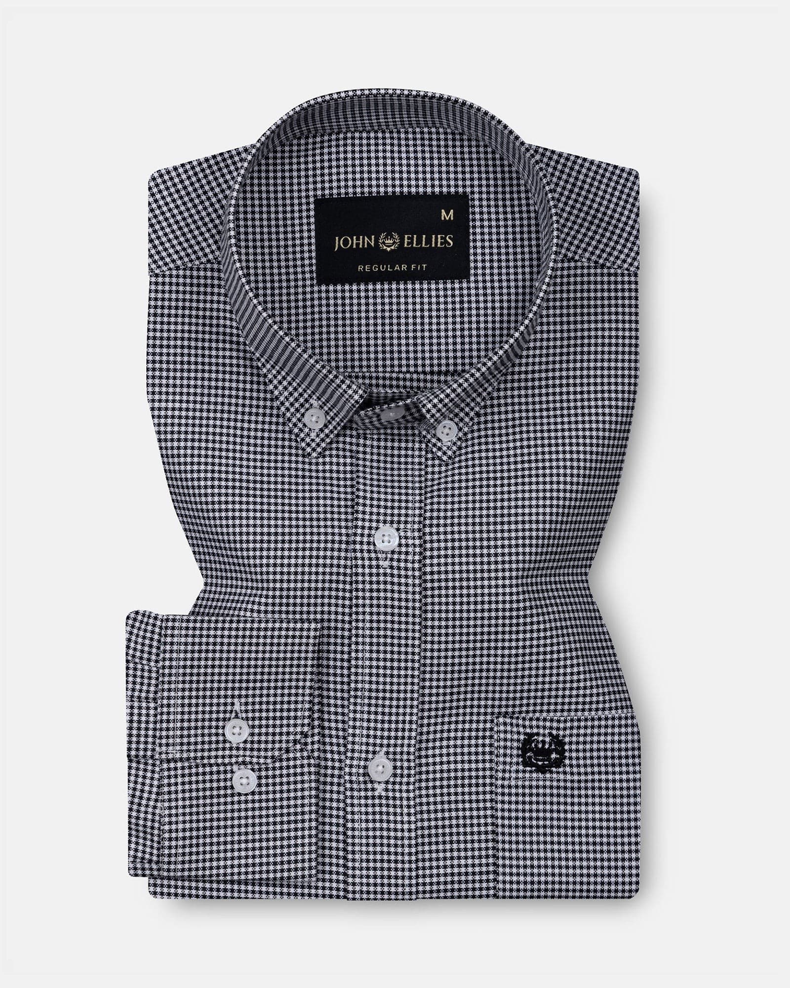 Tester New Claret Black Check Button Down Oxford Cotton Shirt
