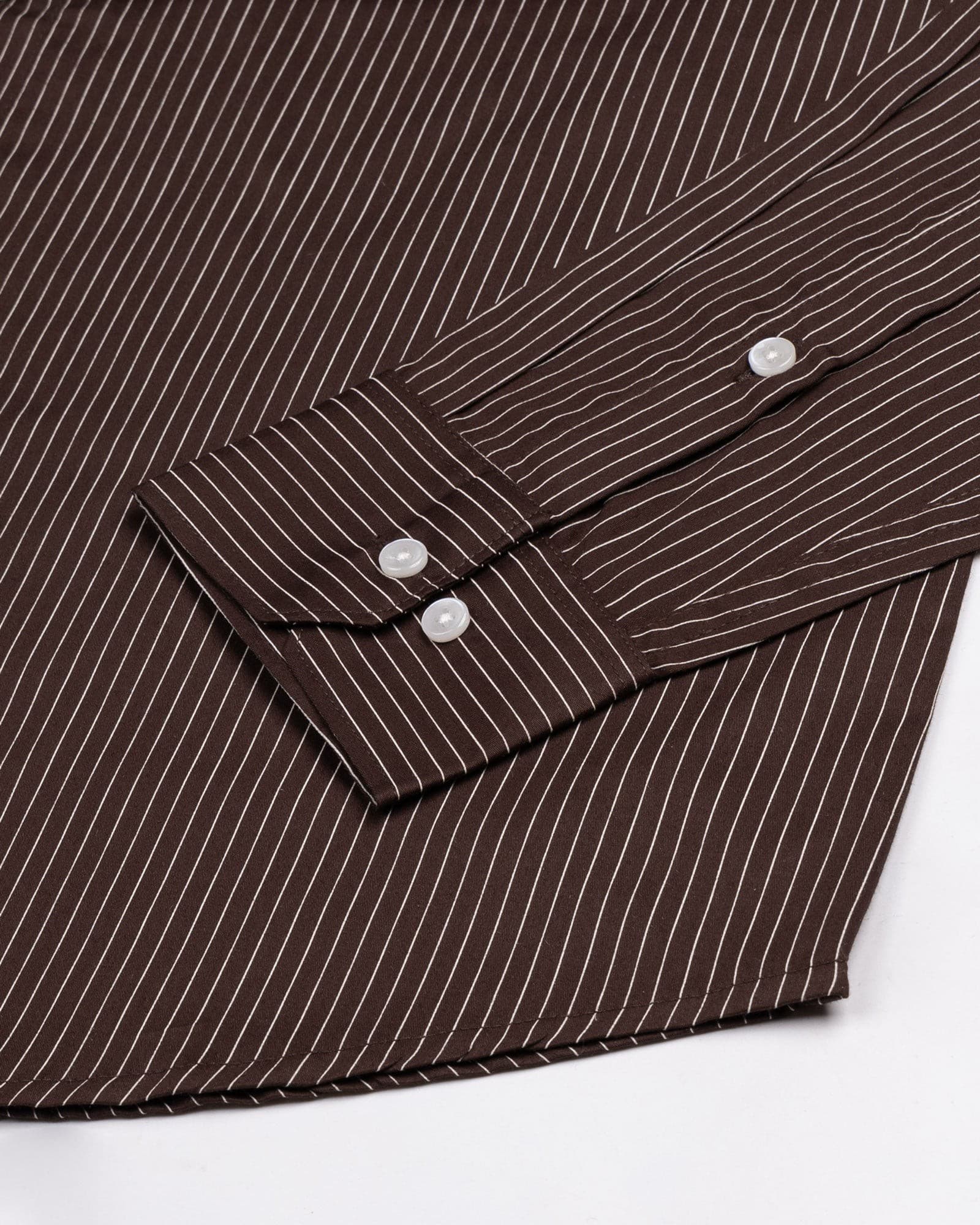 Orter Brown Pin Stripes Button Down Premium Cotton Shirt