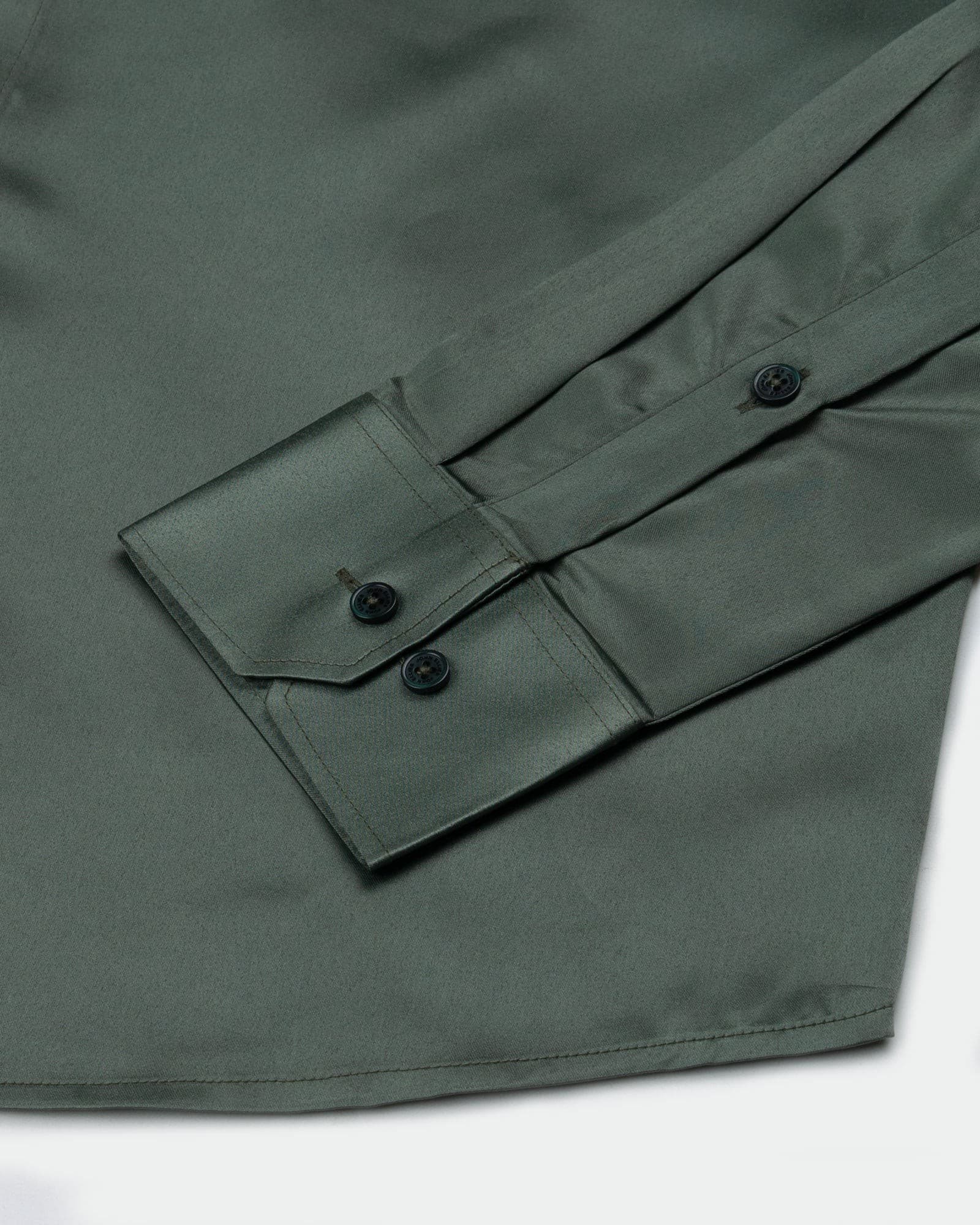 New Wilson Green Plain Satin Shirt