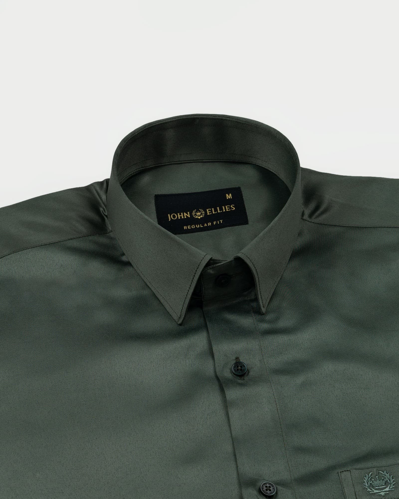 New Wilson Green Plain Satin Shirt