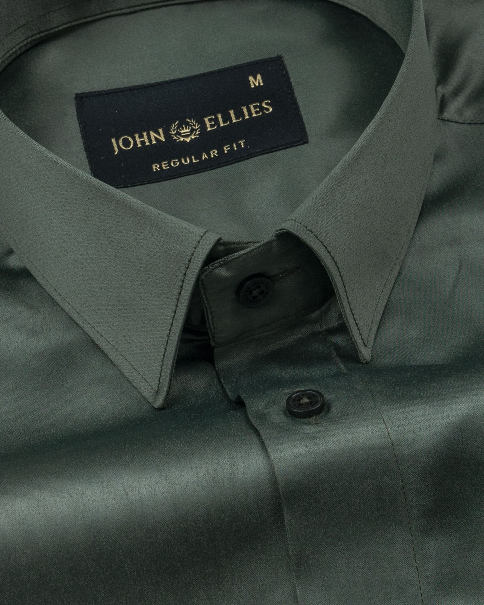 New Wilson Green Plain Satin Shirt