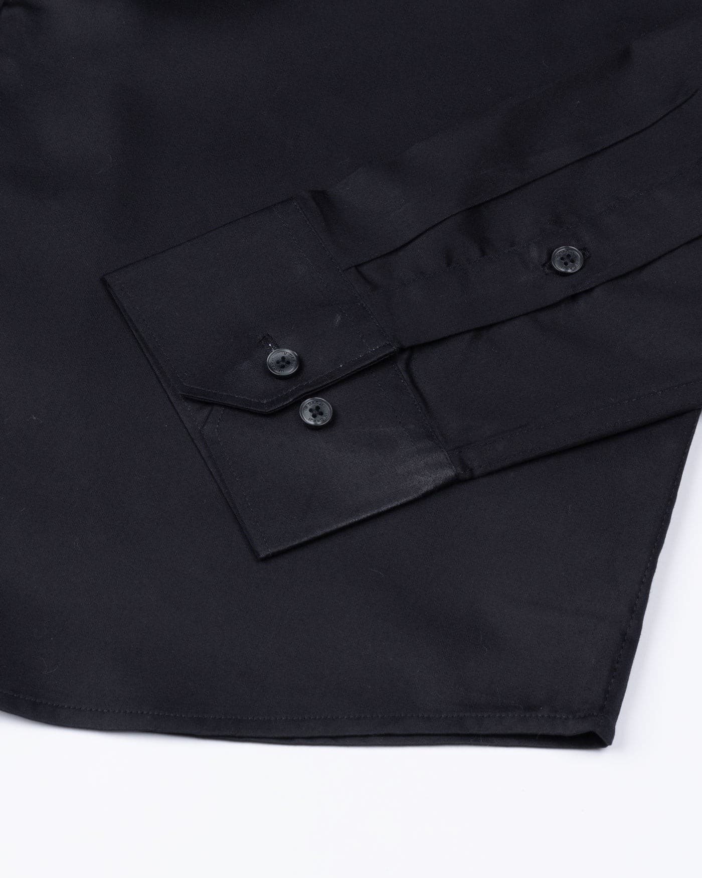 Frendix Black Front Placket Giza Cotton Shirt