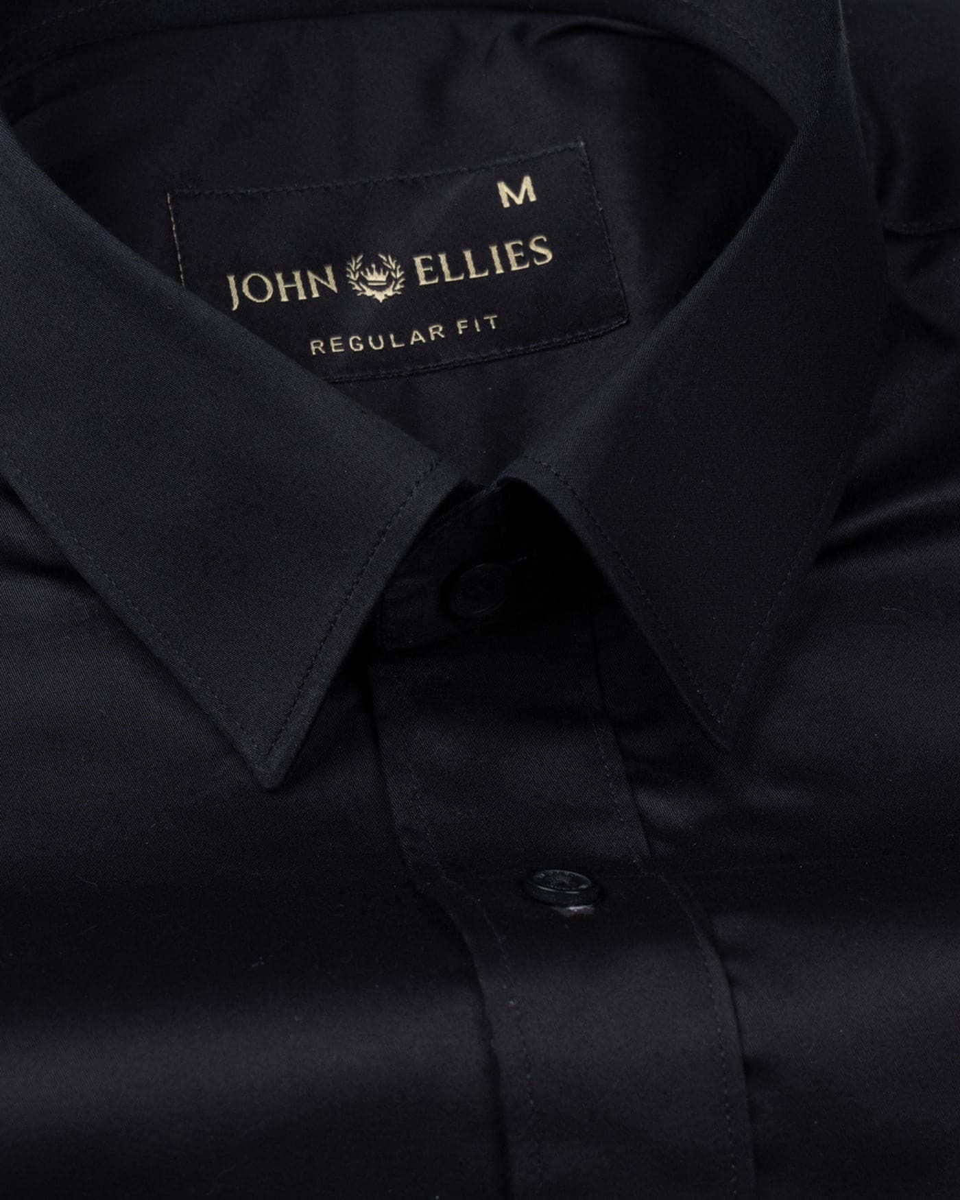 Frendix Black Front Placket Giza Cotton Shirt