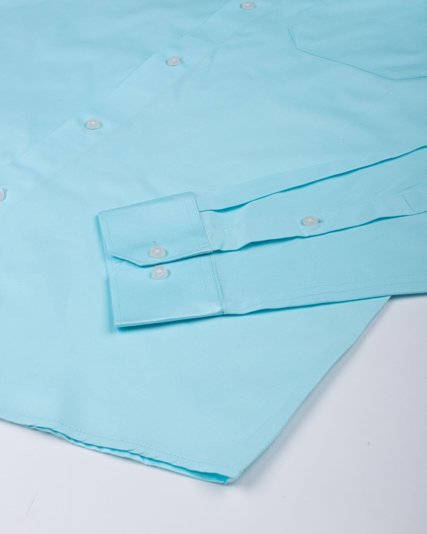 Rostin Cyan Hidden Button Down Giza Cotton Shirt
