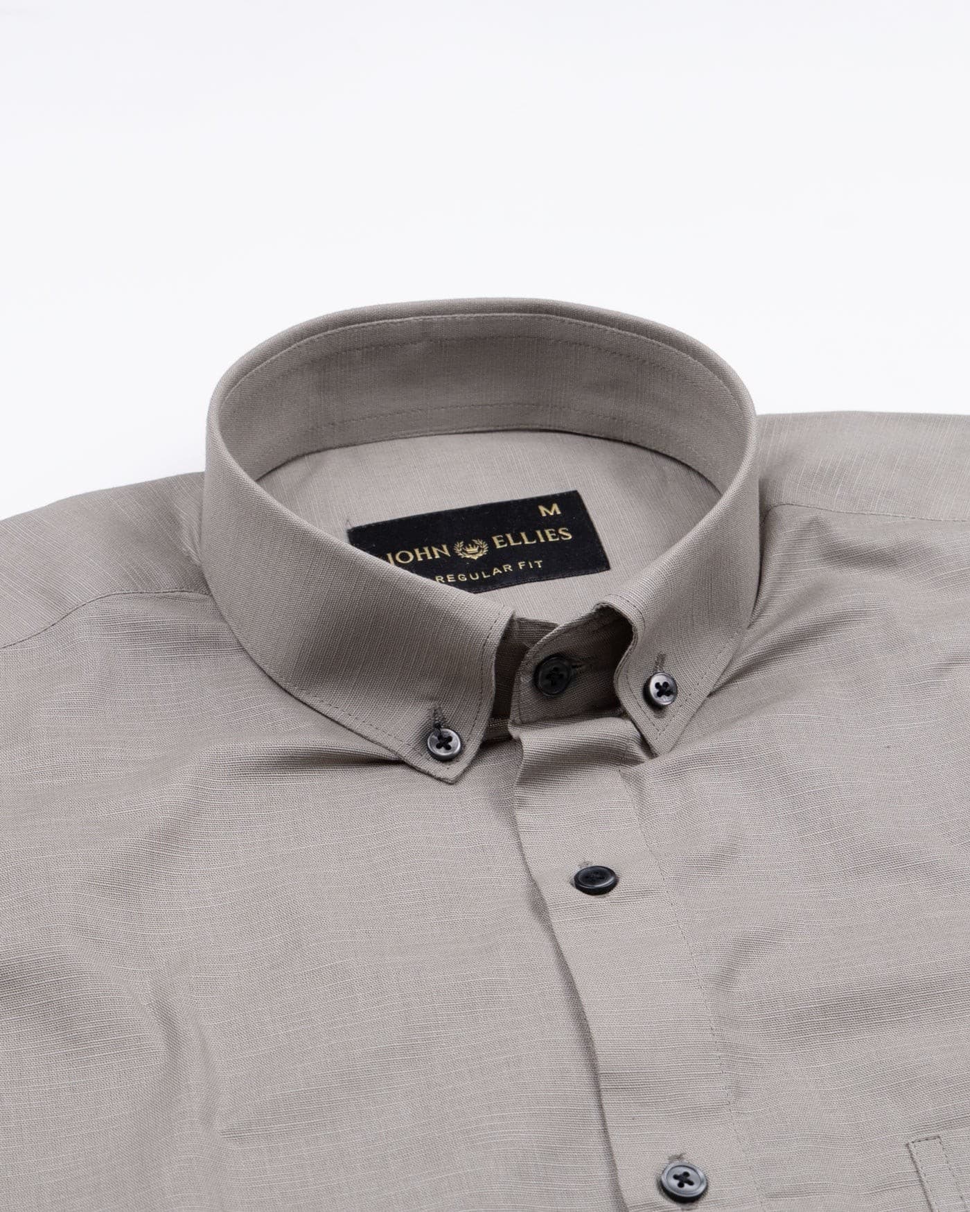 Lynthor Tan Plain Linen Button Down Shirt
