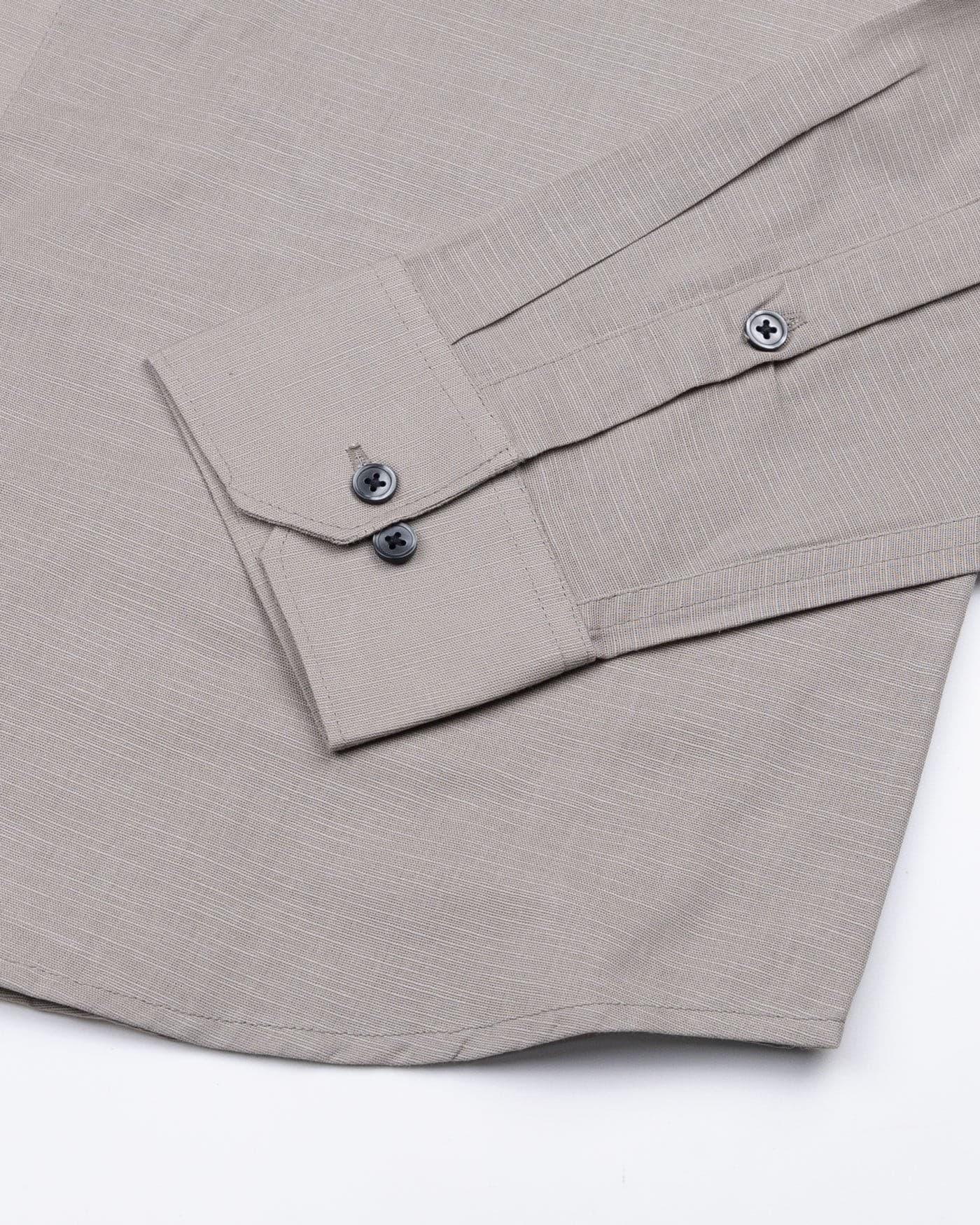 Lynthor Tan Plain Linen Button Down Shirt