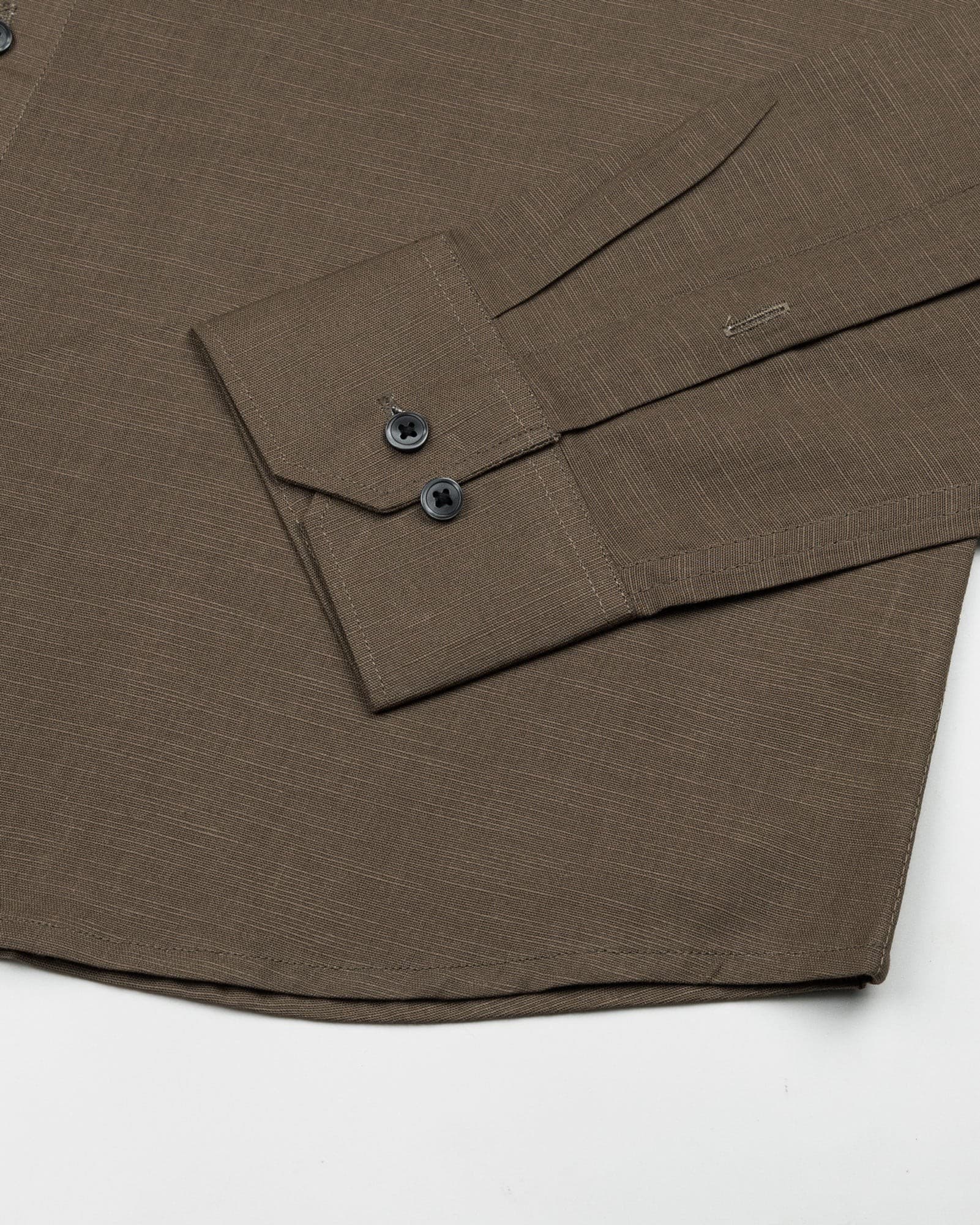 Lynthor Brown Plain Linen Button Down Shirt