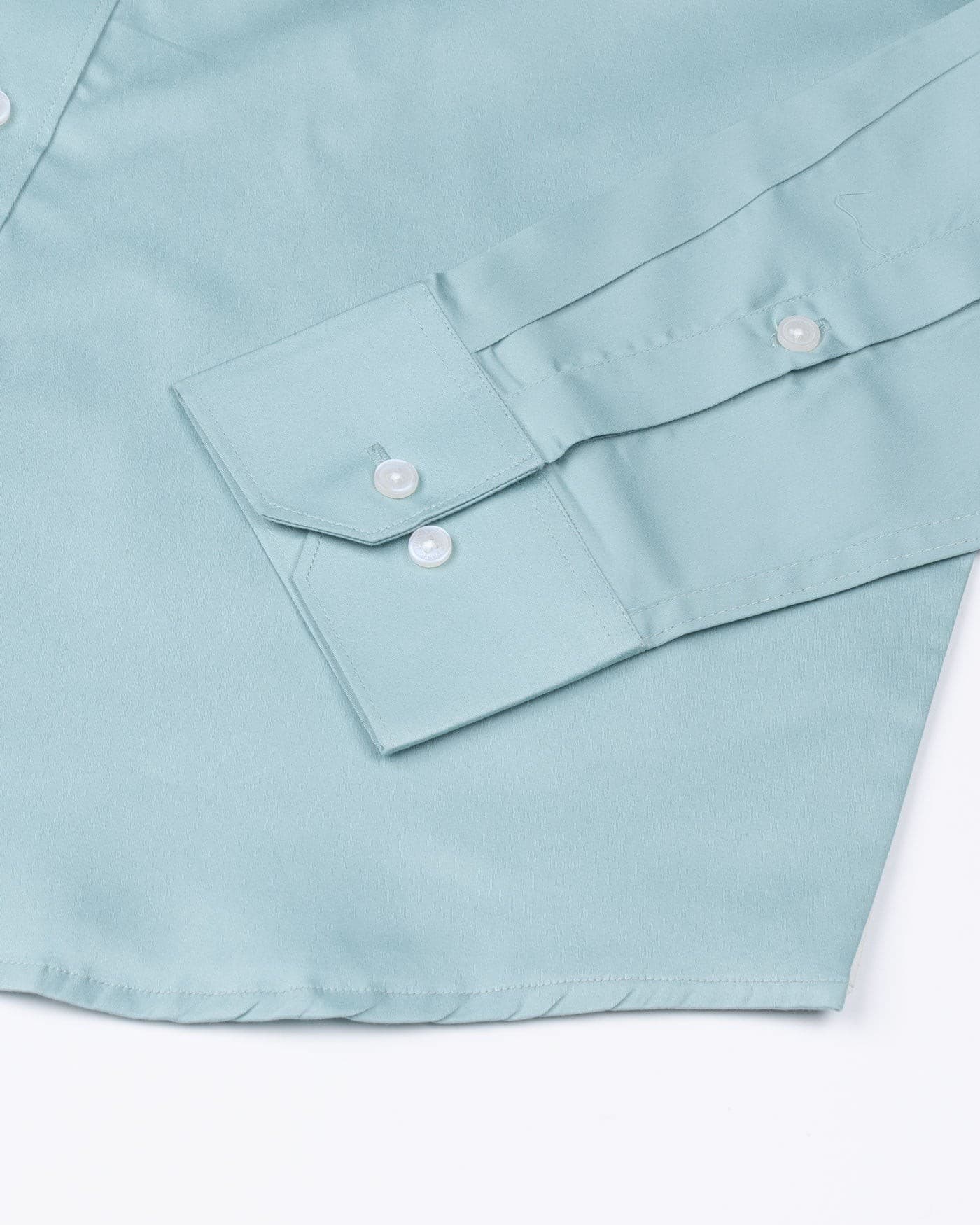 Frendix Powder Green Front Placket Giza Cotton Shirt