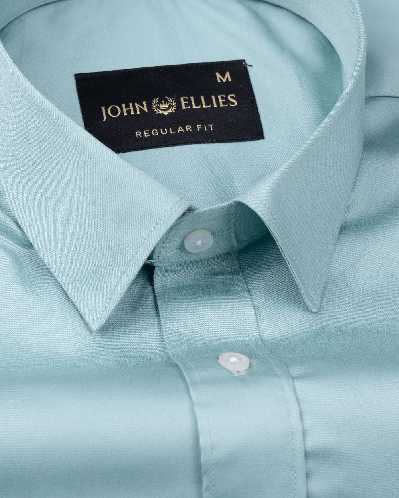 Frendix Powder Green Front Placket Giza Cotton Shirt